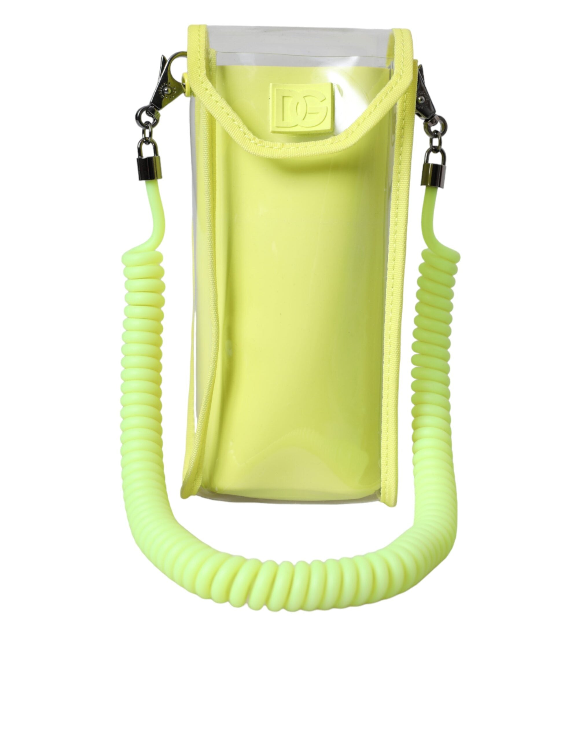 Yellow Green Plastic DG Logo Neck Strap Cardholder Wallet - ventzia