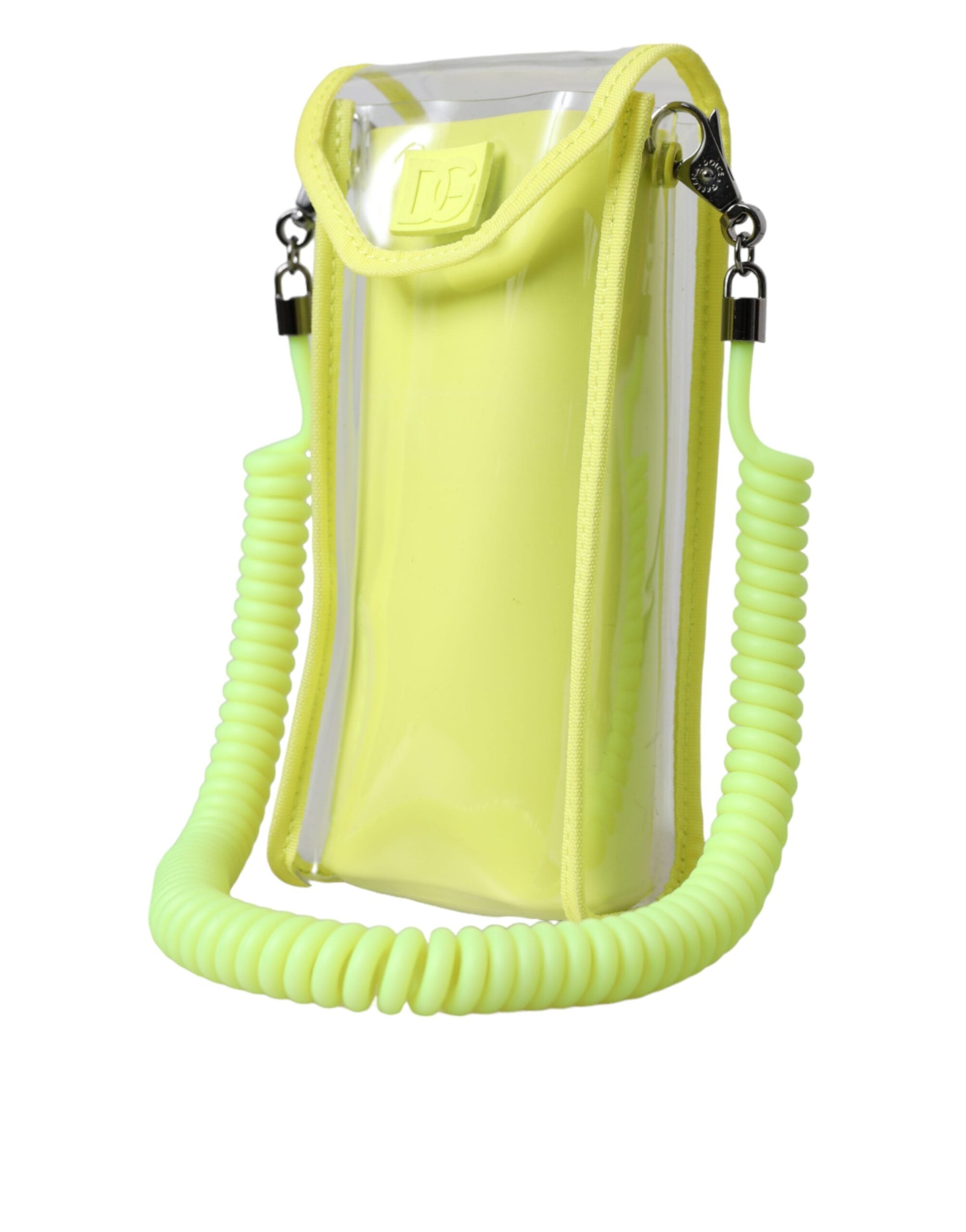 Yellow Green Plastic DG Logo Neck Strap Cardholder Wallet - ventzia