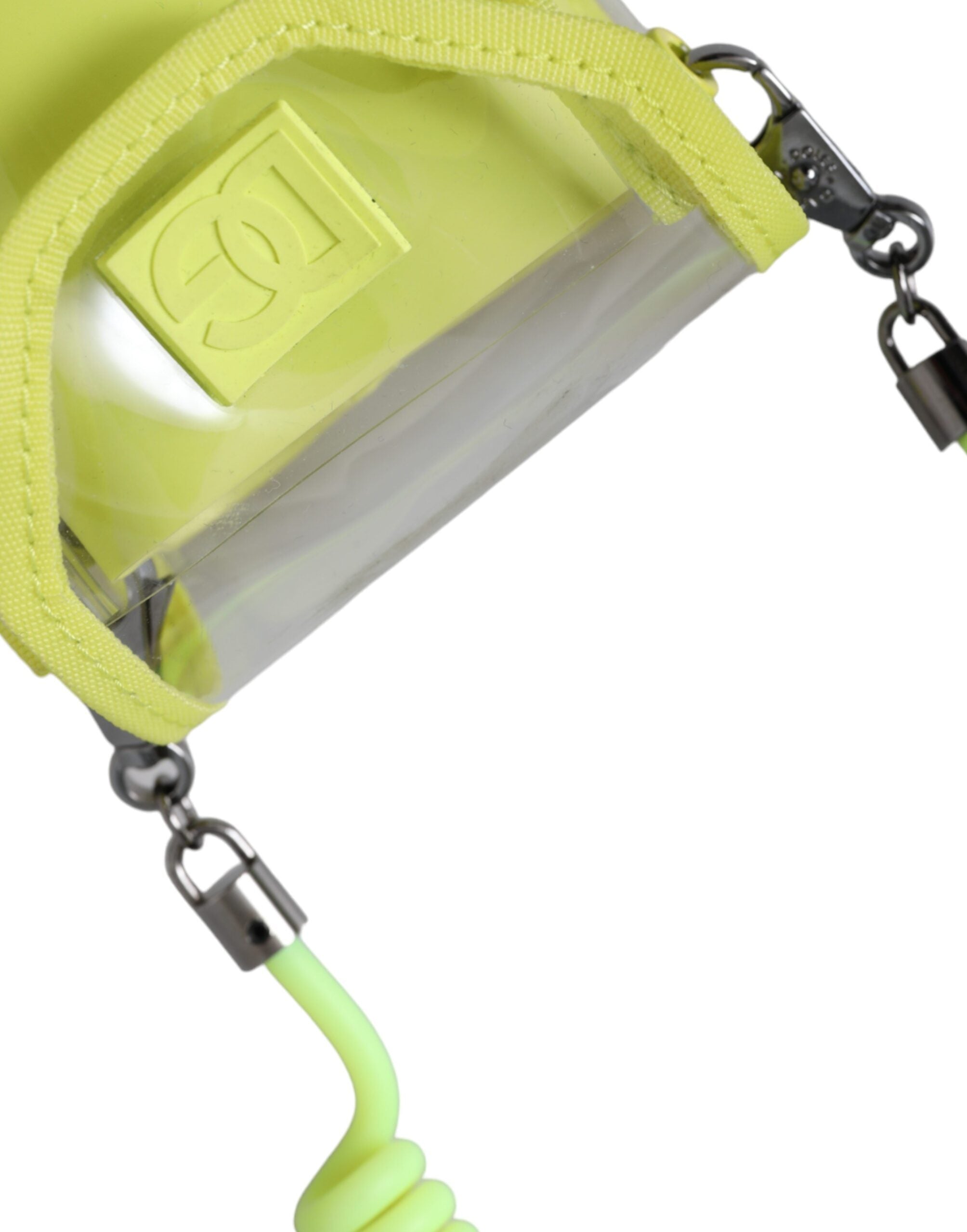 Yellow Green Plastic DG Logo Neck Strap Cardholder Wallet - ventzia