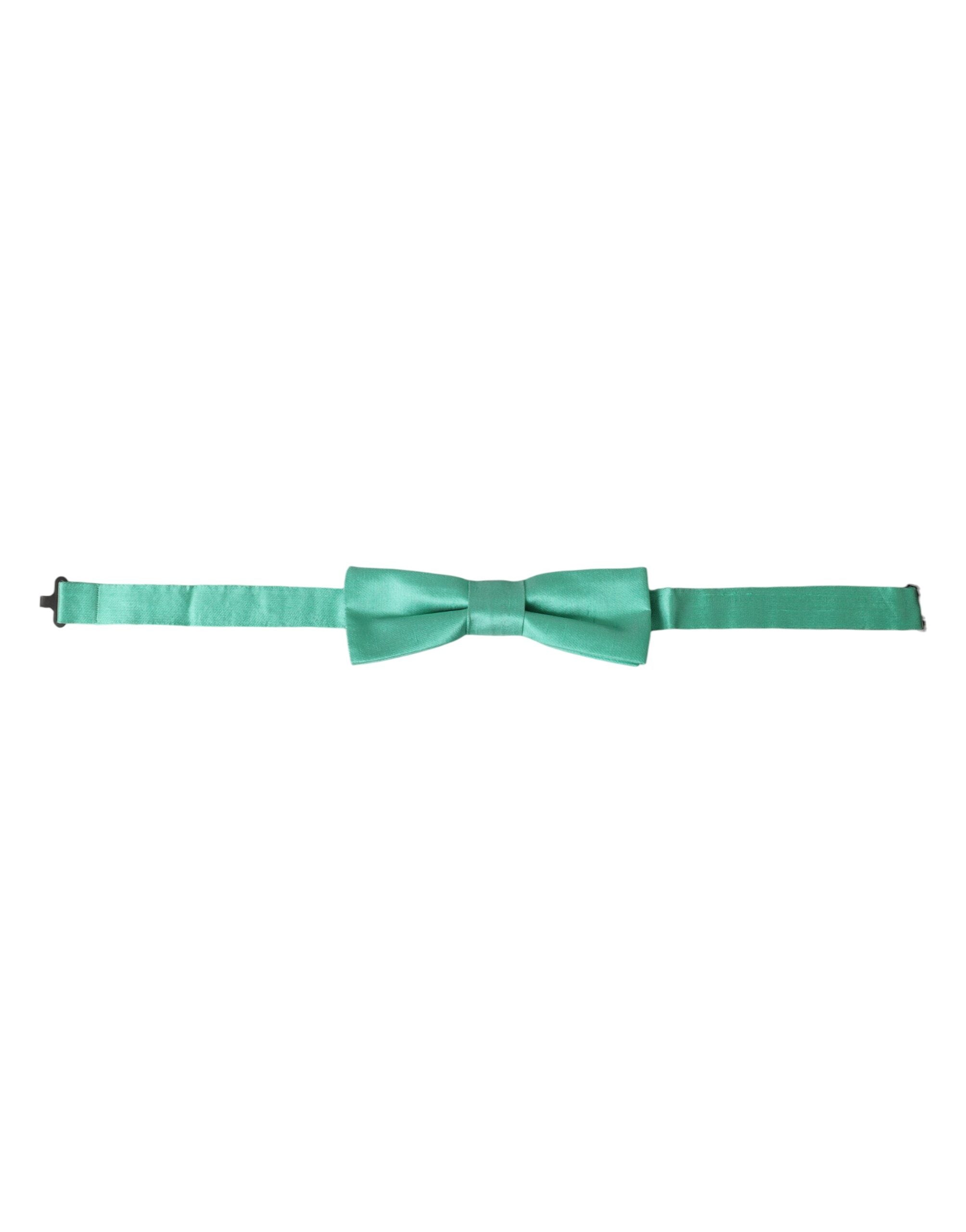 Mint Green Silk Adjustable Neck Men Bow Tie - ventzia