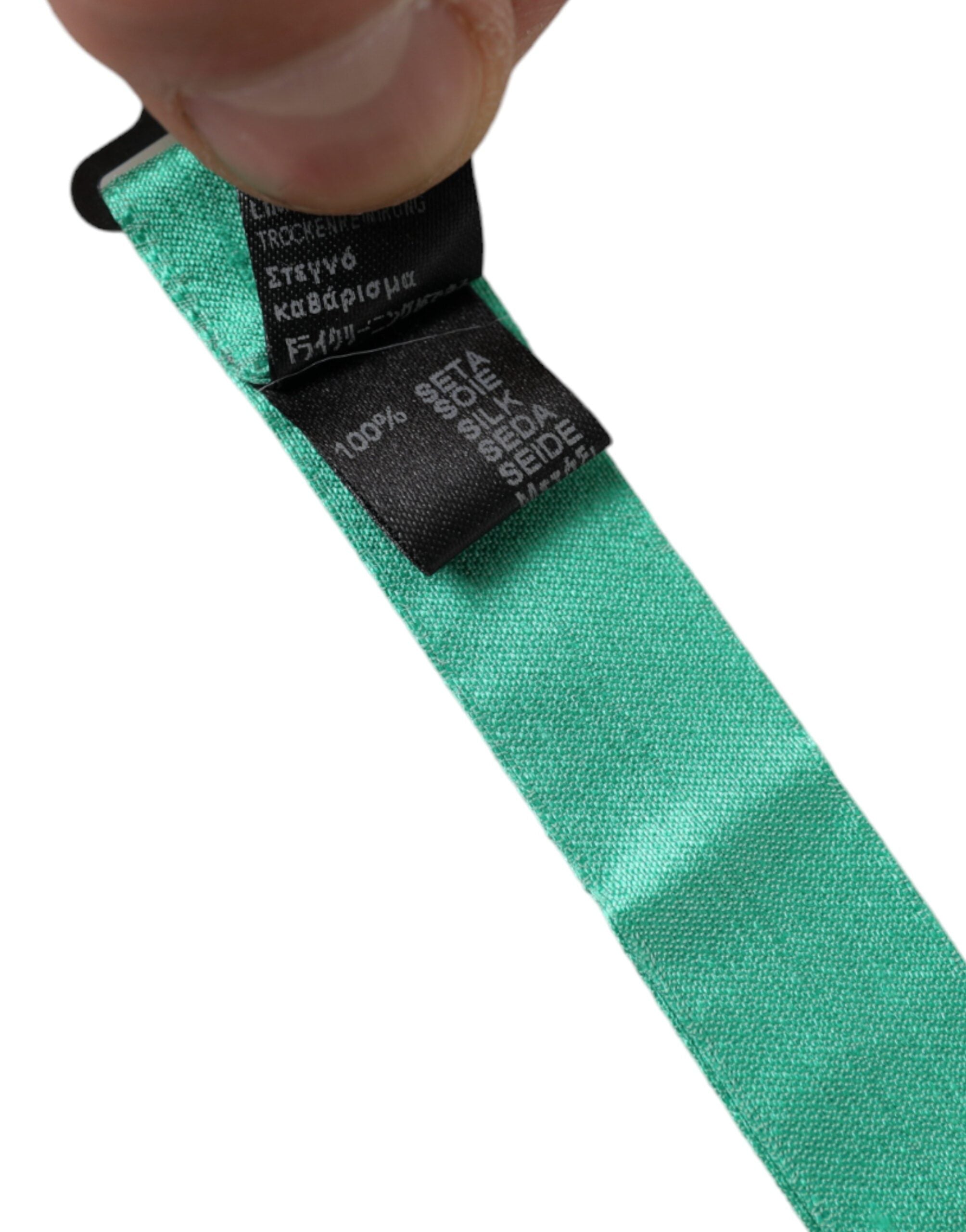 Mint Green Silk Adjustable Neck Men Bow Tie - ventzia