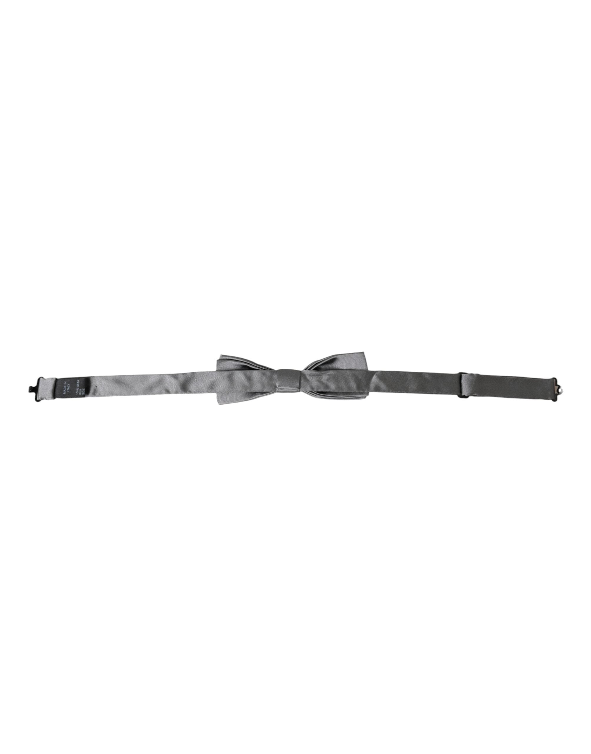 Gray Satin Silk Adjustable Neck Men Papillon Bow Tie - ventzia