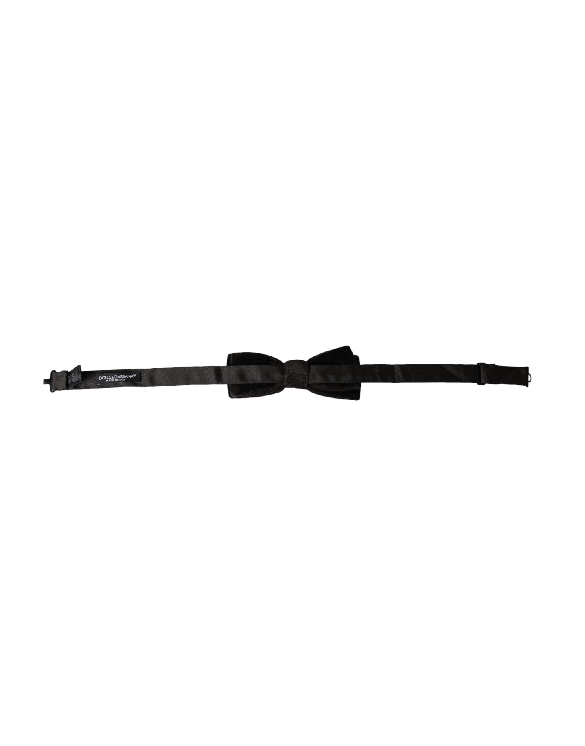 Black Velvet Cotton Adjustable Neck Men Bow Tie - ventzia