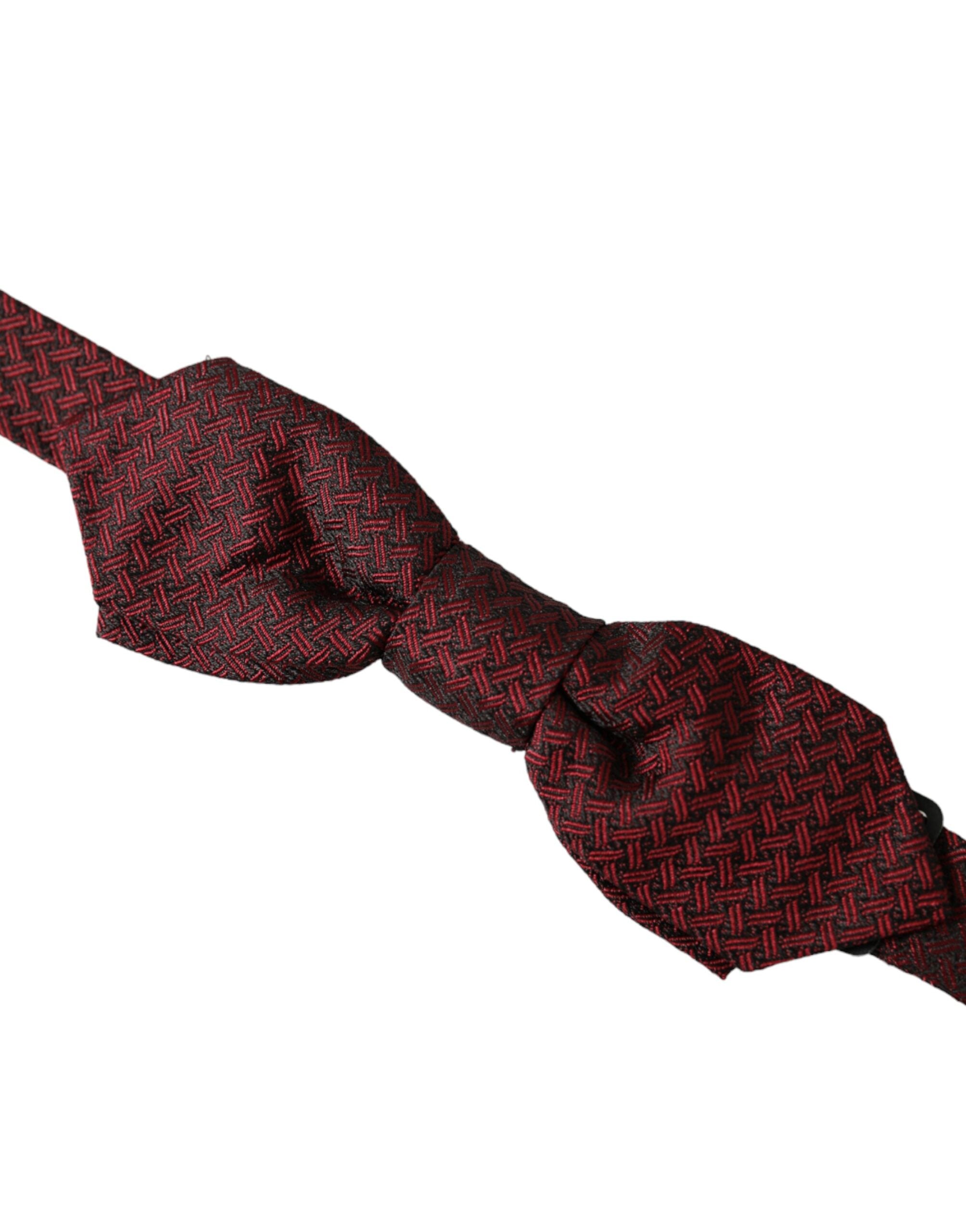 Red Silk Fantasy Adjustable Neck Men Bow Tie - ventzia