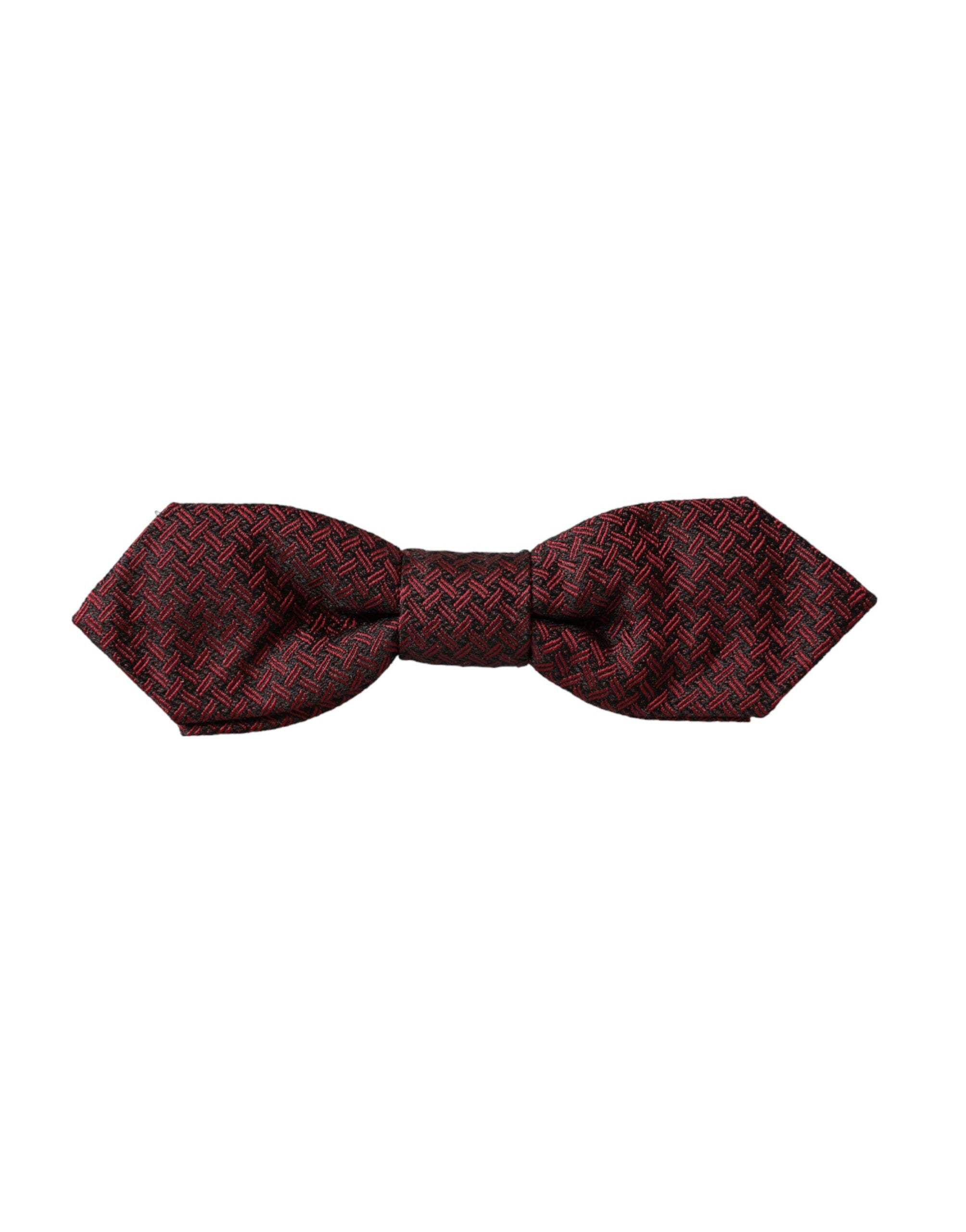 Red Silk Fantasy Adjustable Neck Men Bow Tie - ventzia