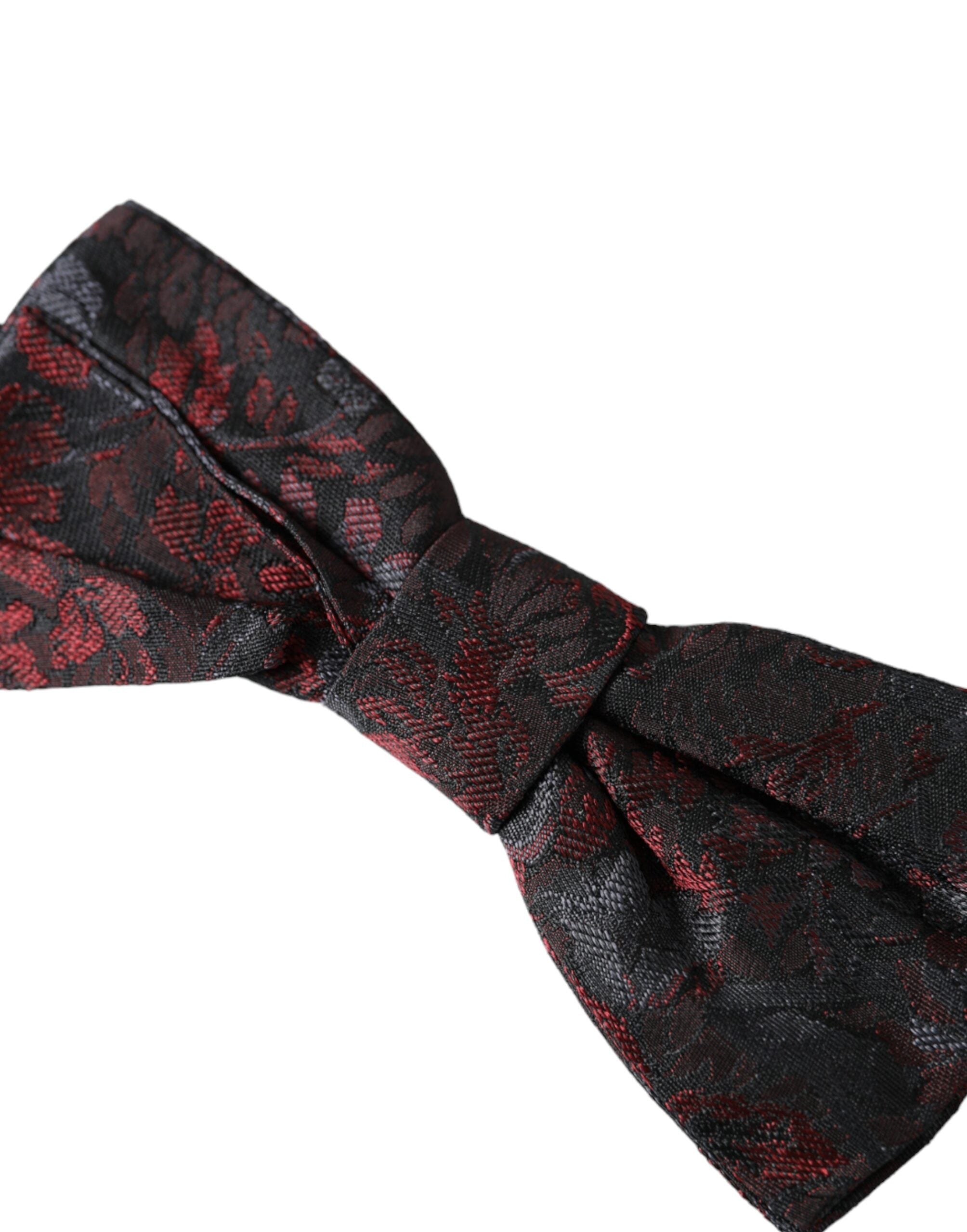 Red Black Floral Adjustable Neck Men Bow Tie - ventzia