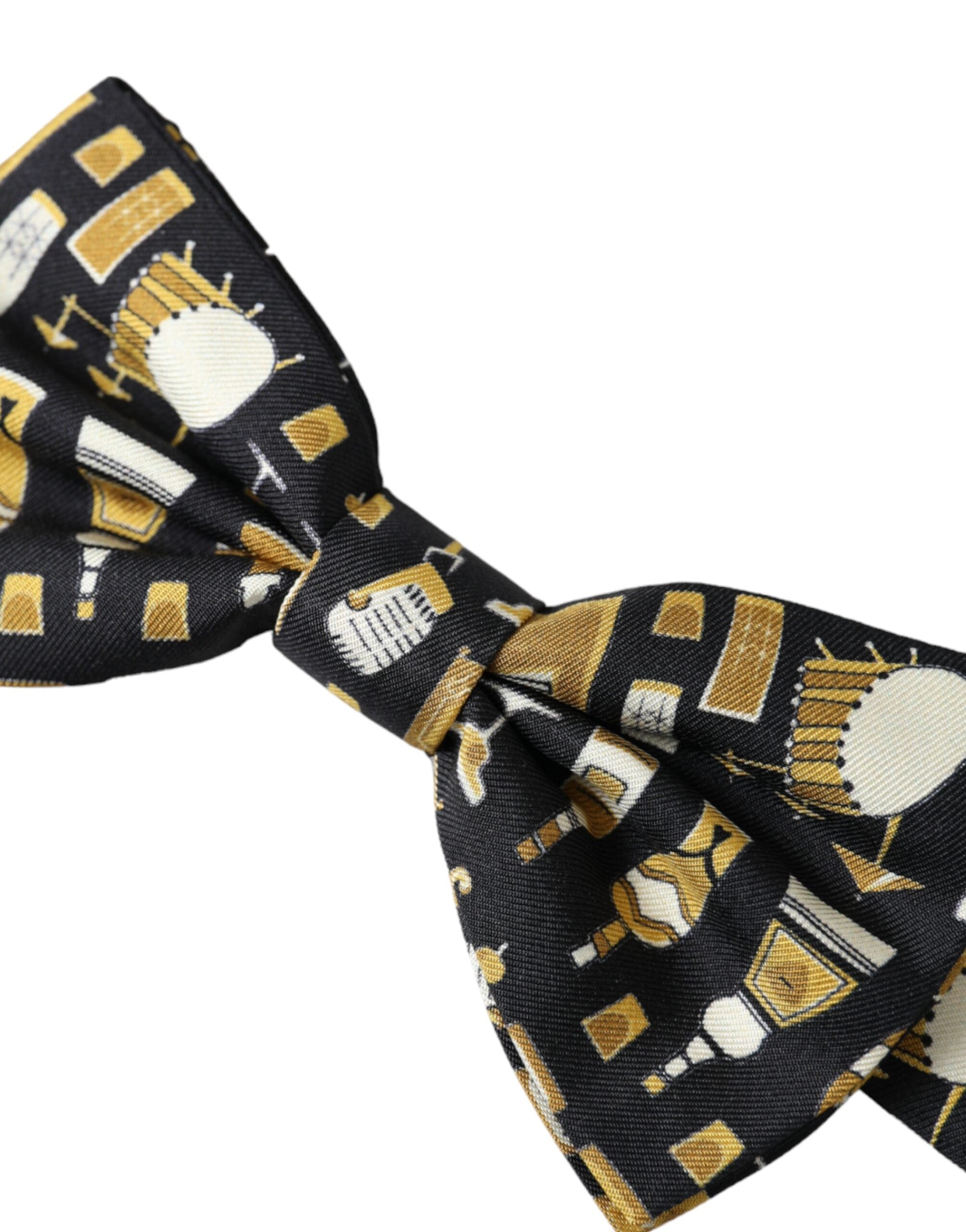 Black Silk Cocktail Adjustable Neck Men Bow Tie - ventzia
