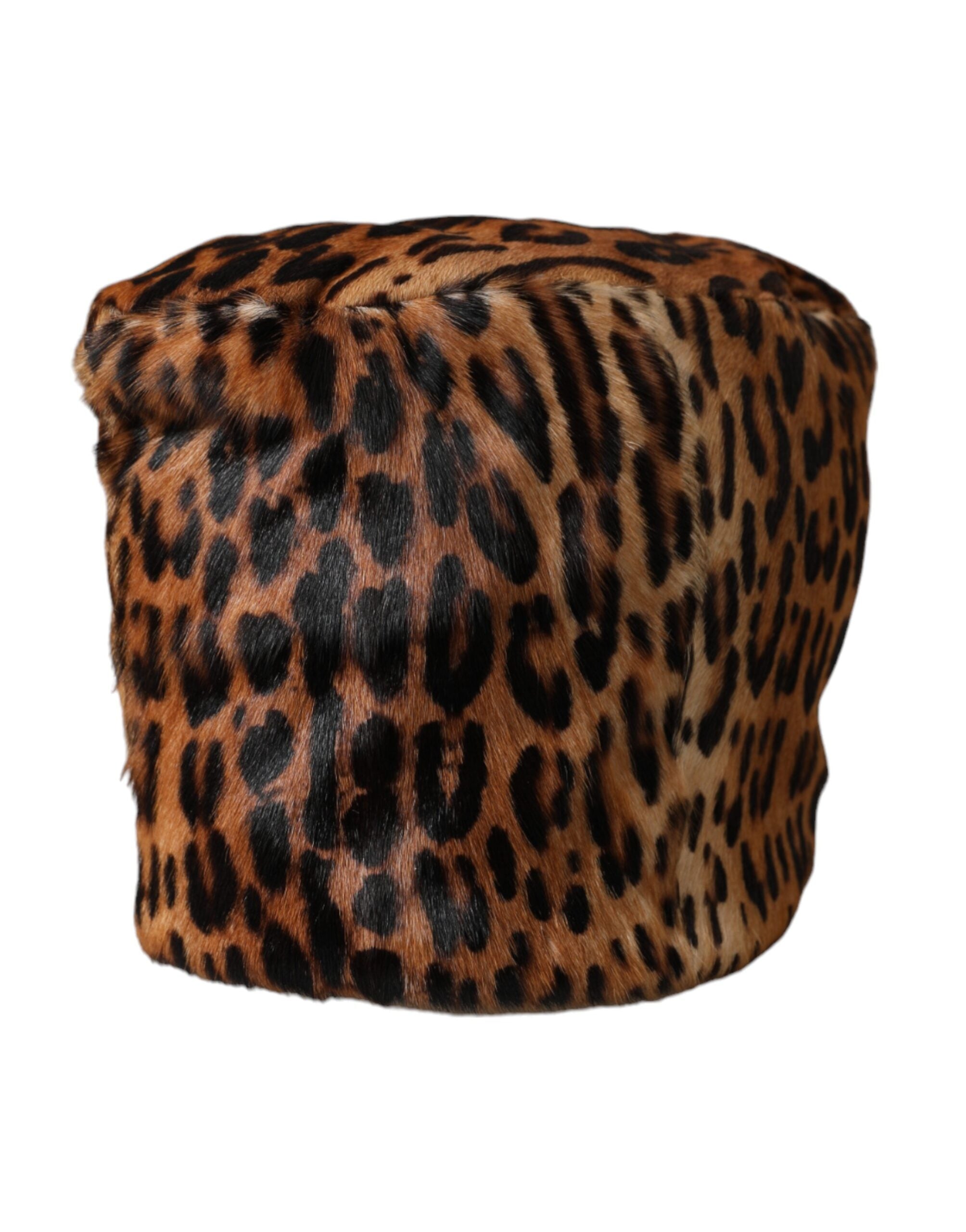 Brown Leopard Fur Women Bucket Hat - ventzia