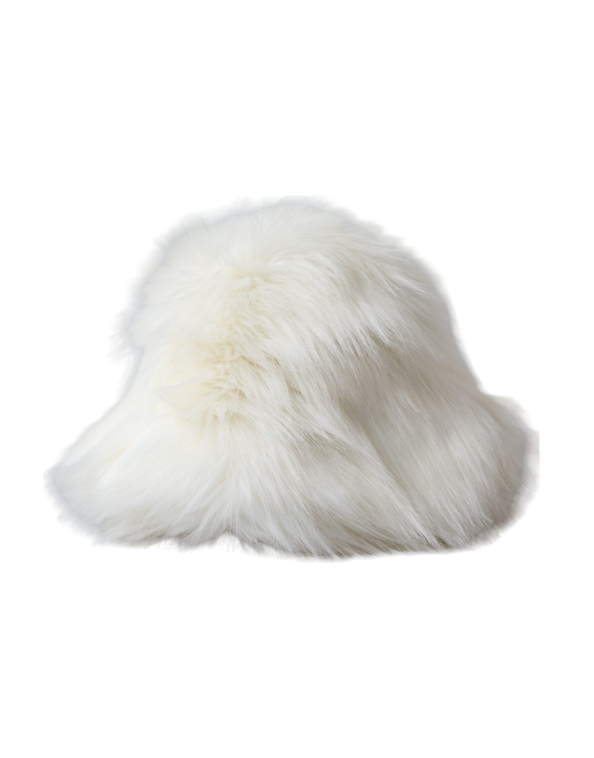 White Acrylic Fur Womens Bucket Hat - ventzia