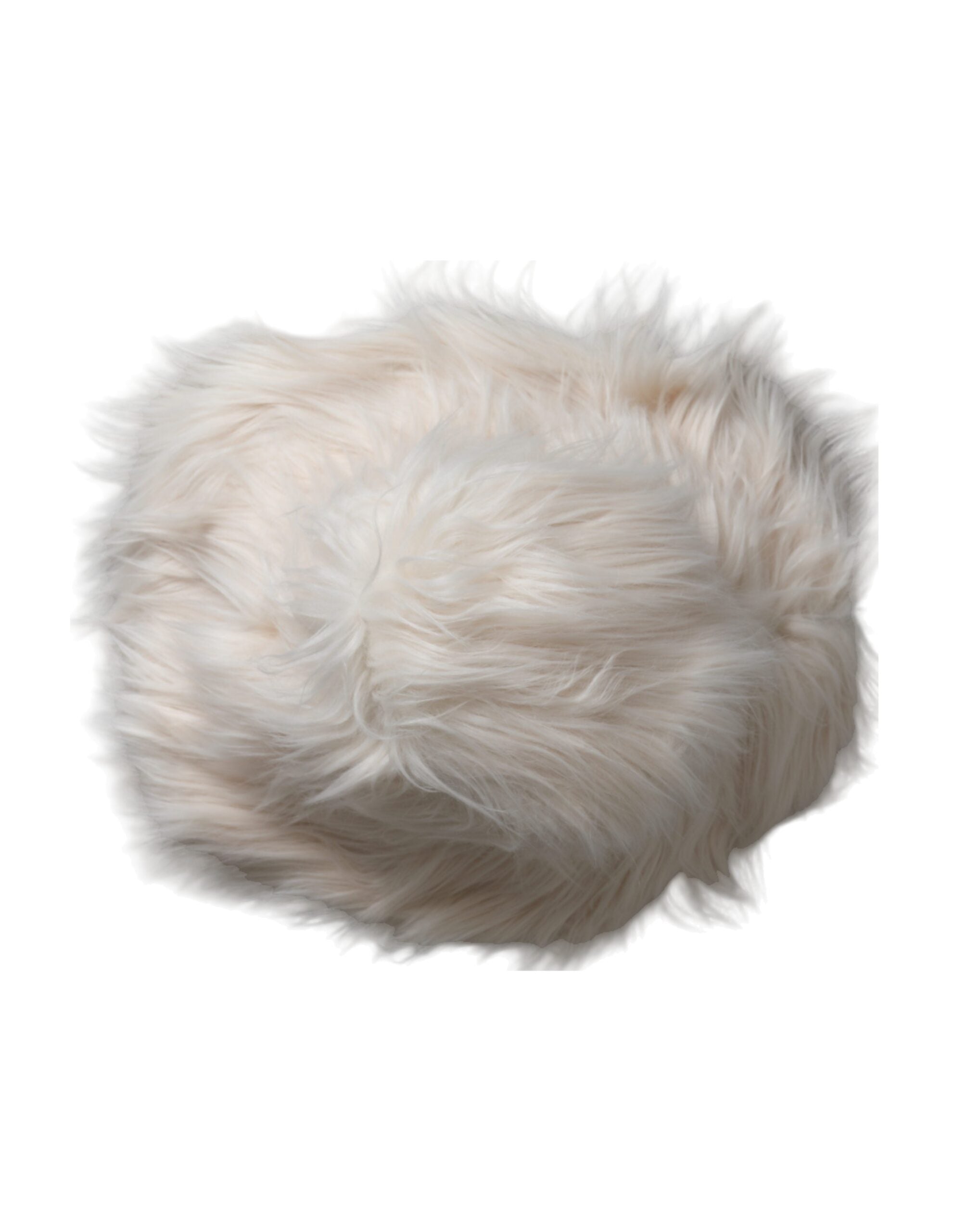 Off White Acrylic Fur Womens Bucket Hat - ventzia