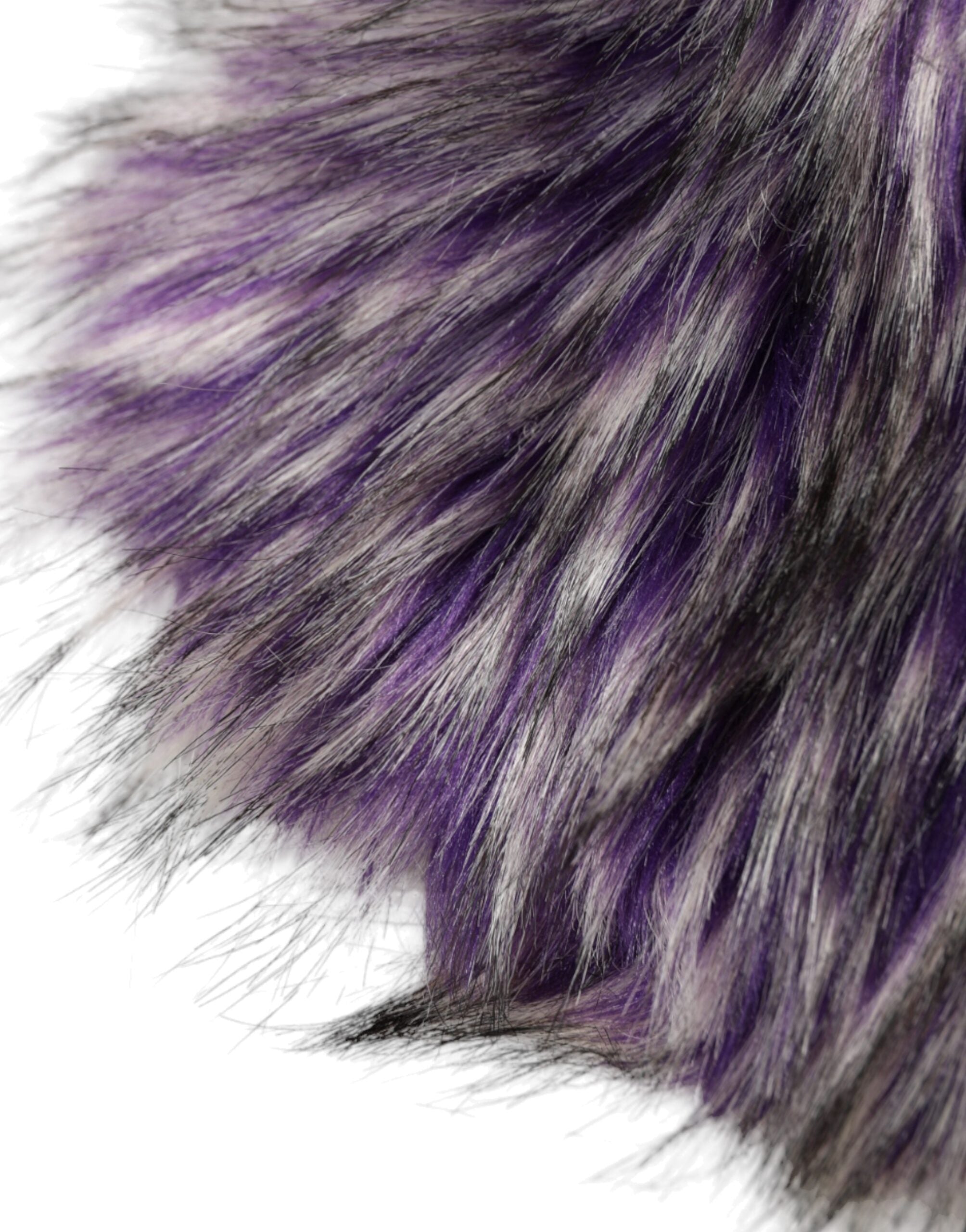 Purple Faux Fur Whole Head Wrap Hat - ventzia