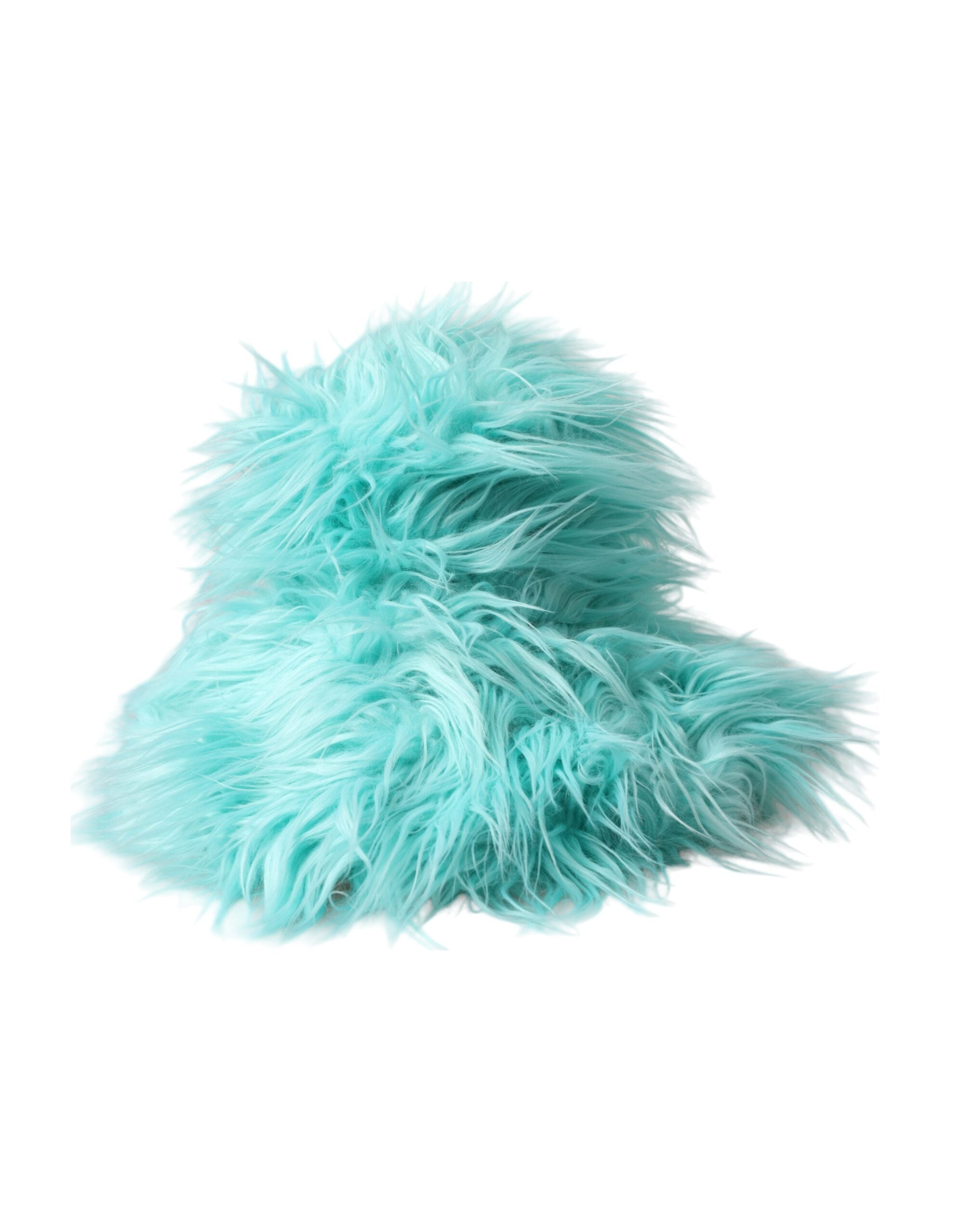 Mint Green Acrylic Fur Womens Bucket Hat - ventzia