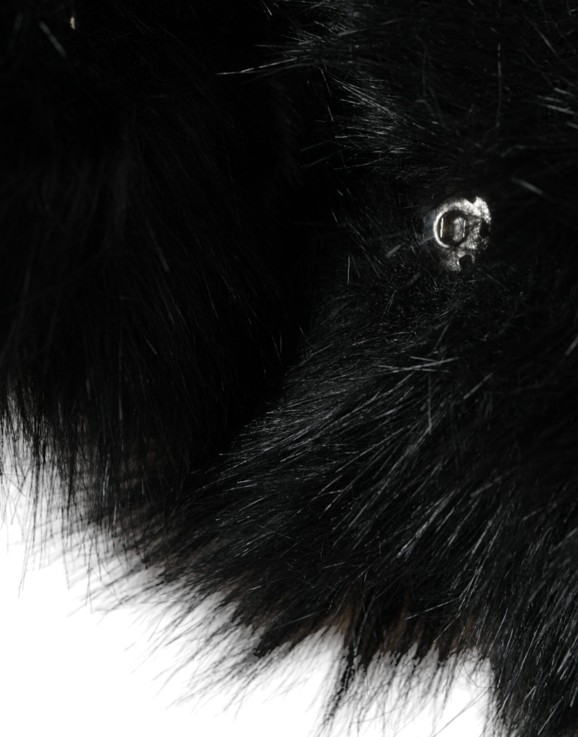 Black Faux Fur Whole Head Wrap Hat - ventzia