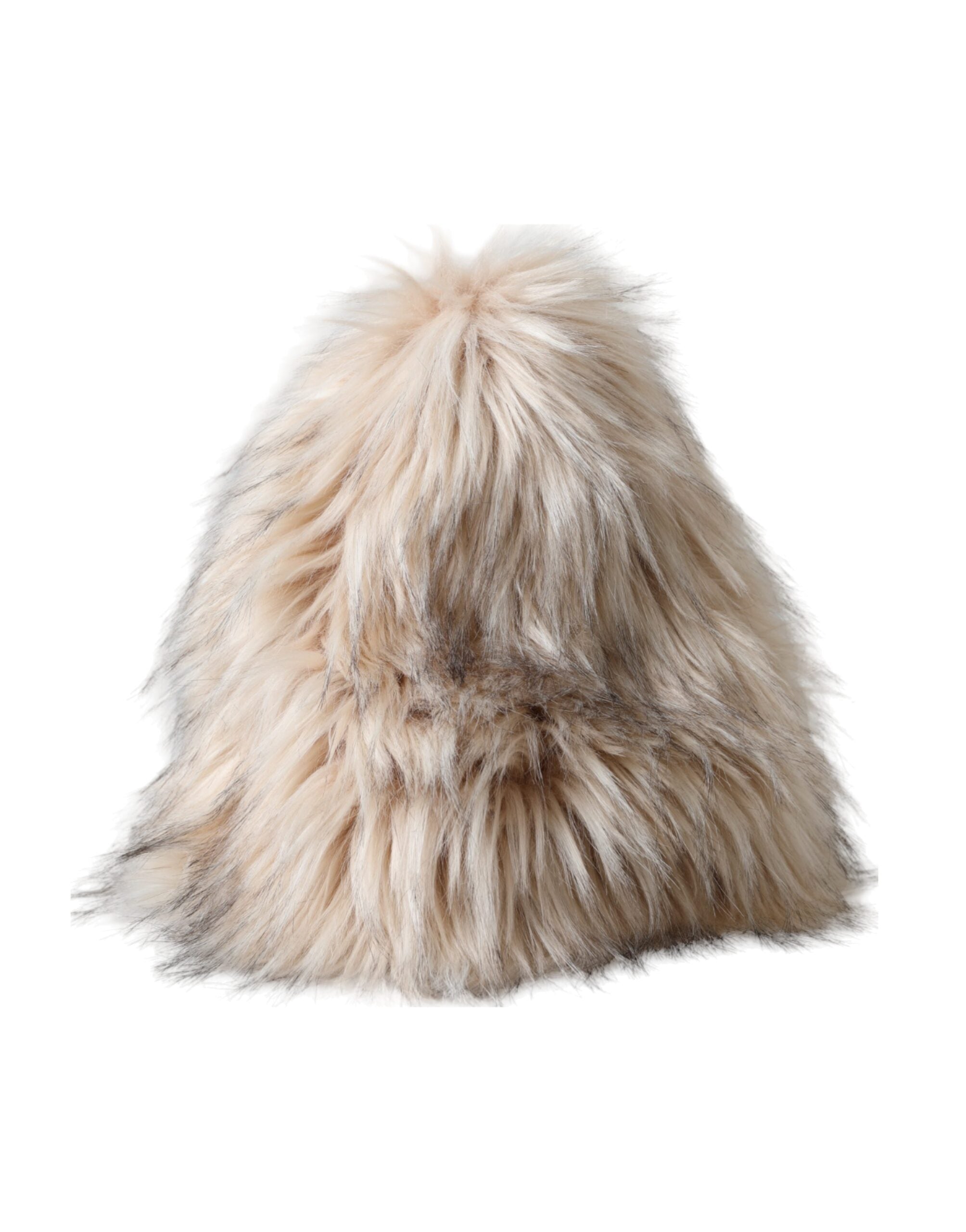 Beige Acrylic Fur Women Bucket Hat - ventzia