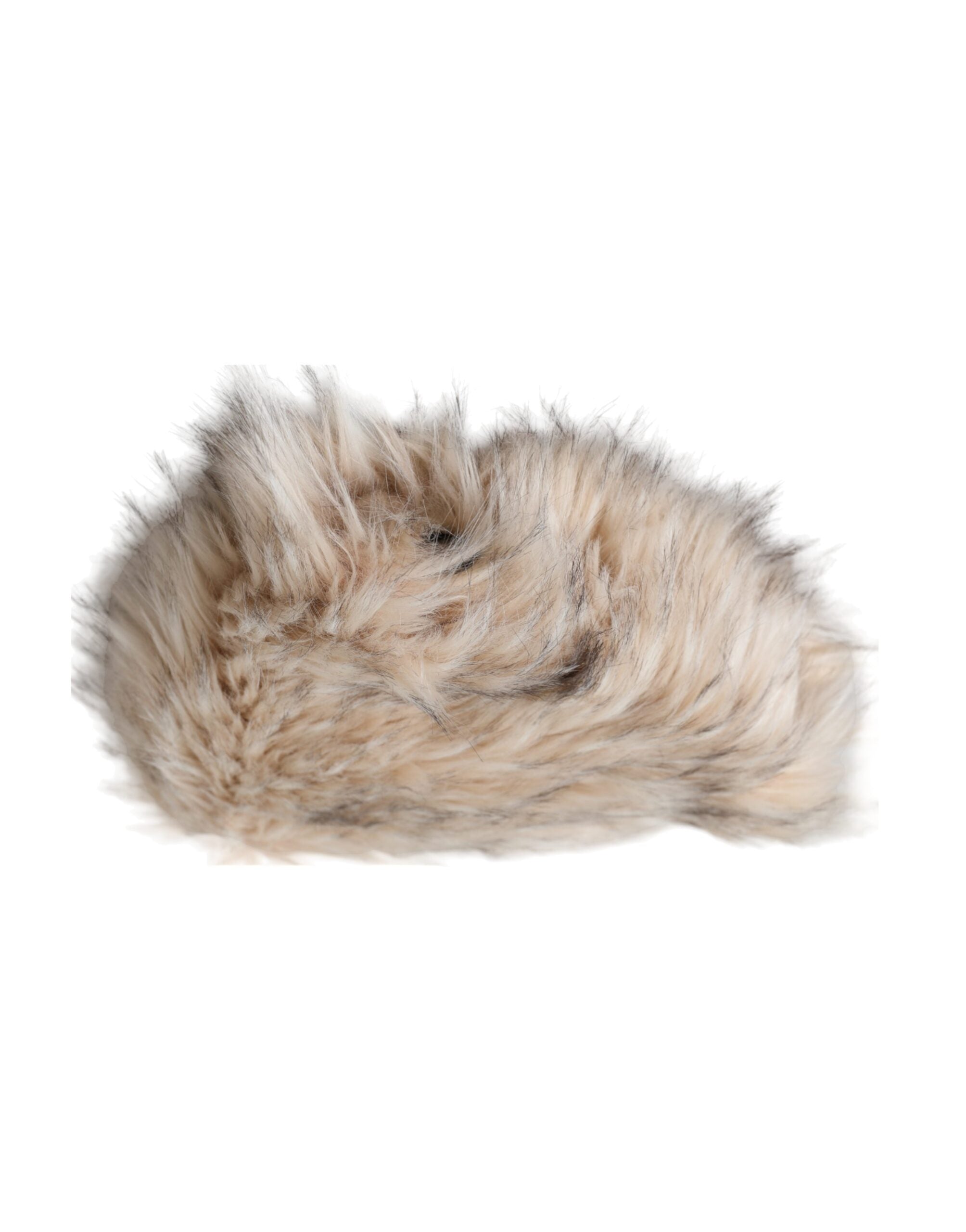 Beige Acrylic Fur Women Bucket Hat - ventzia