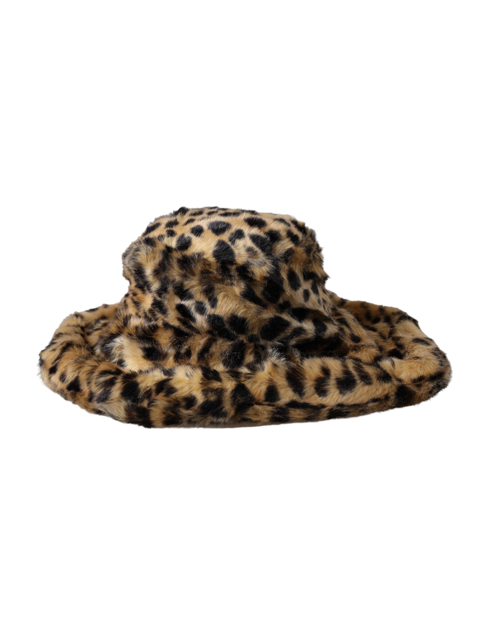 Brown Leopard Fur Women Bucket Hat - ventzia