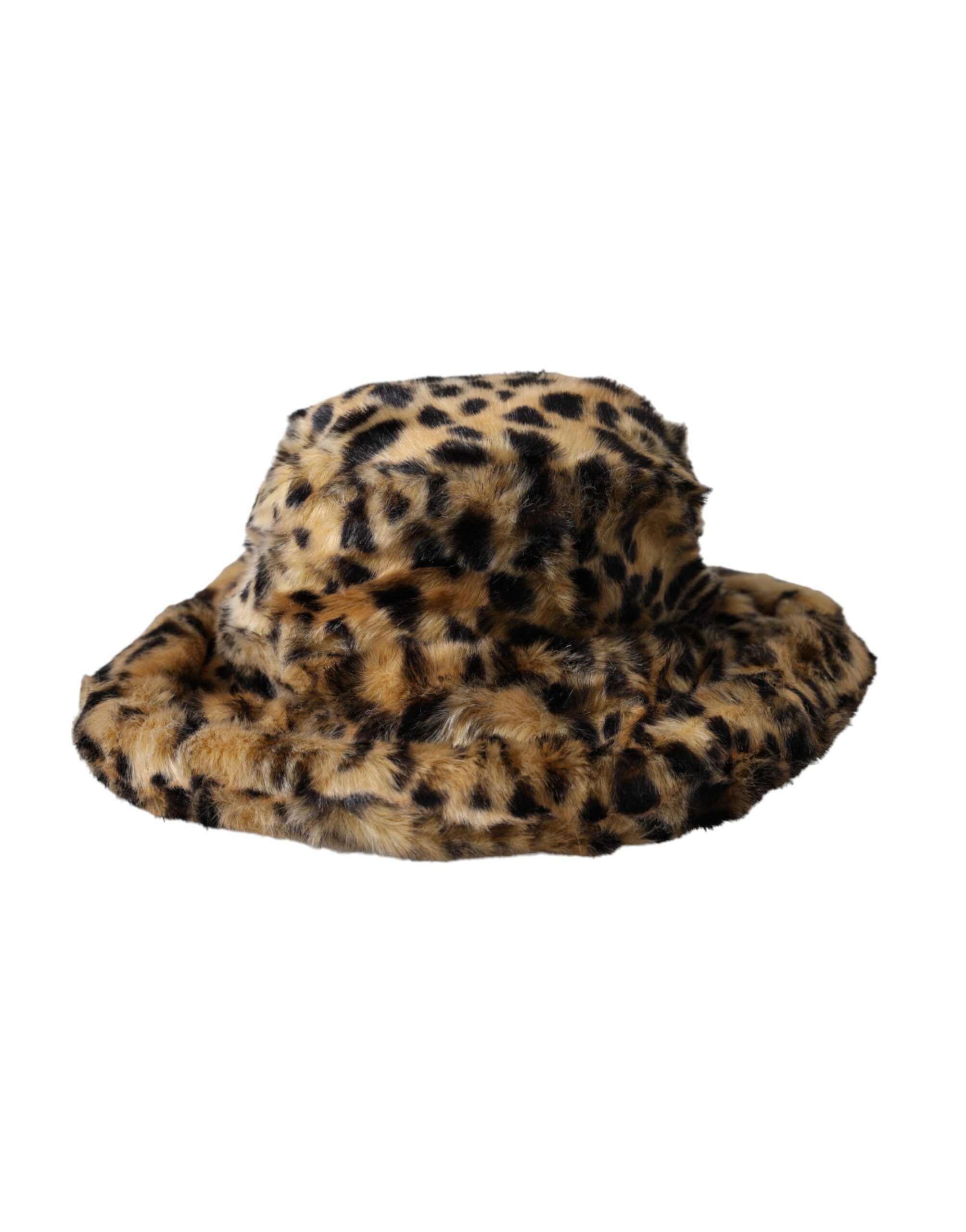 Brown Leopard Fur Women Bucket Hat - ventzia