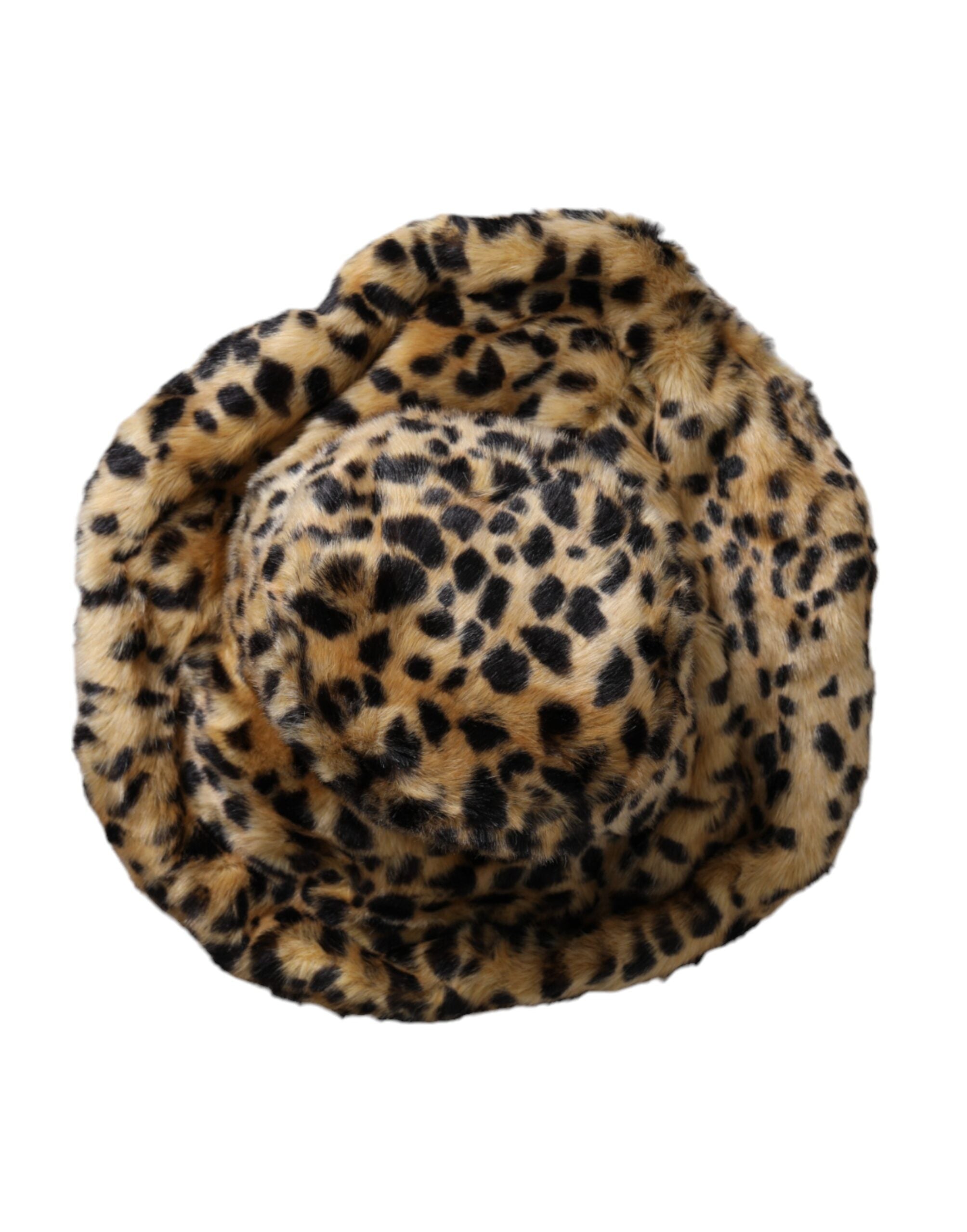 Brown Leopard Fur Women Bucket Hat - ventzia