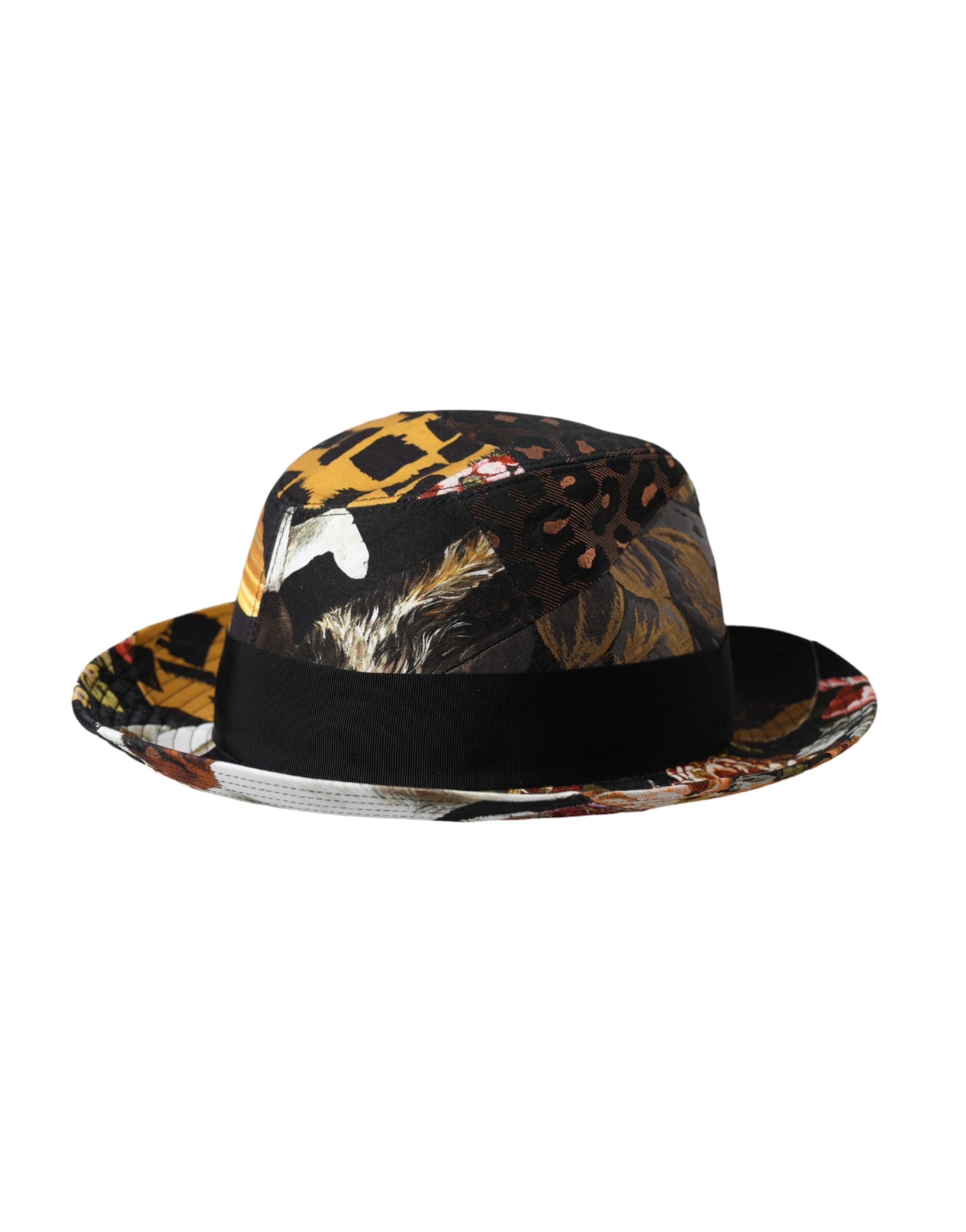 Multicolor Patchwork Women Fedora Wide Brim Hat - ventzia