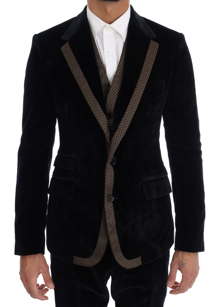 Elegant Blue Three-Piece Slim Fit Suit - ventzia