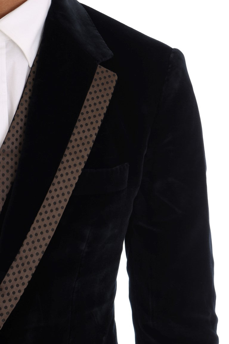 Elegant Blue Three-Piece Slim Fit Suit - ventzia
