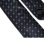 Black Blue Polka Dot Silk Adjustable Men Tie - ventzia