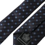Black Blue Polka Dot Silk Adjustable Men Tie - ventzia