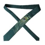 Green Printed 100% Silk Adjustable Men Tie - ventzia