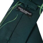 Green Printed 100% Silk Adjustable Men Tie - ventzia