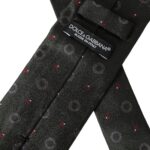 Dark Gray 100% Silk Fantasy Adjustable Men Tie - ventzia