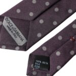 Purple 100% Silk Polka Dot Adjustable Men Tie - ventzia