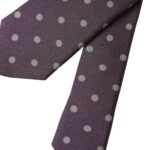 Purple 100% Silk Polka Dot Adjustable Men Tie - ventzia