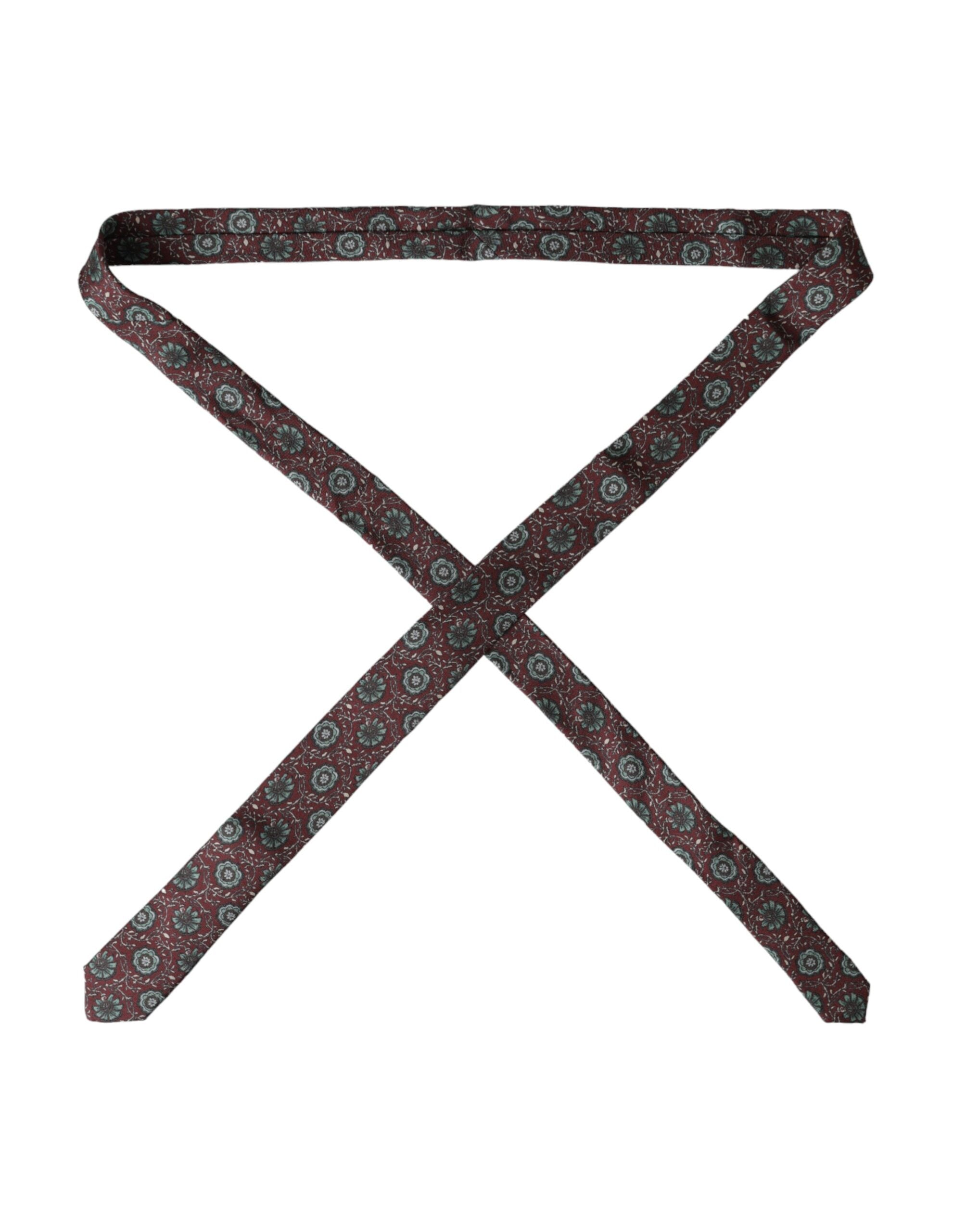 Maroon Floral 100% Silk Adjustable Men Tie - ventzia