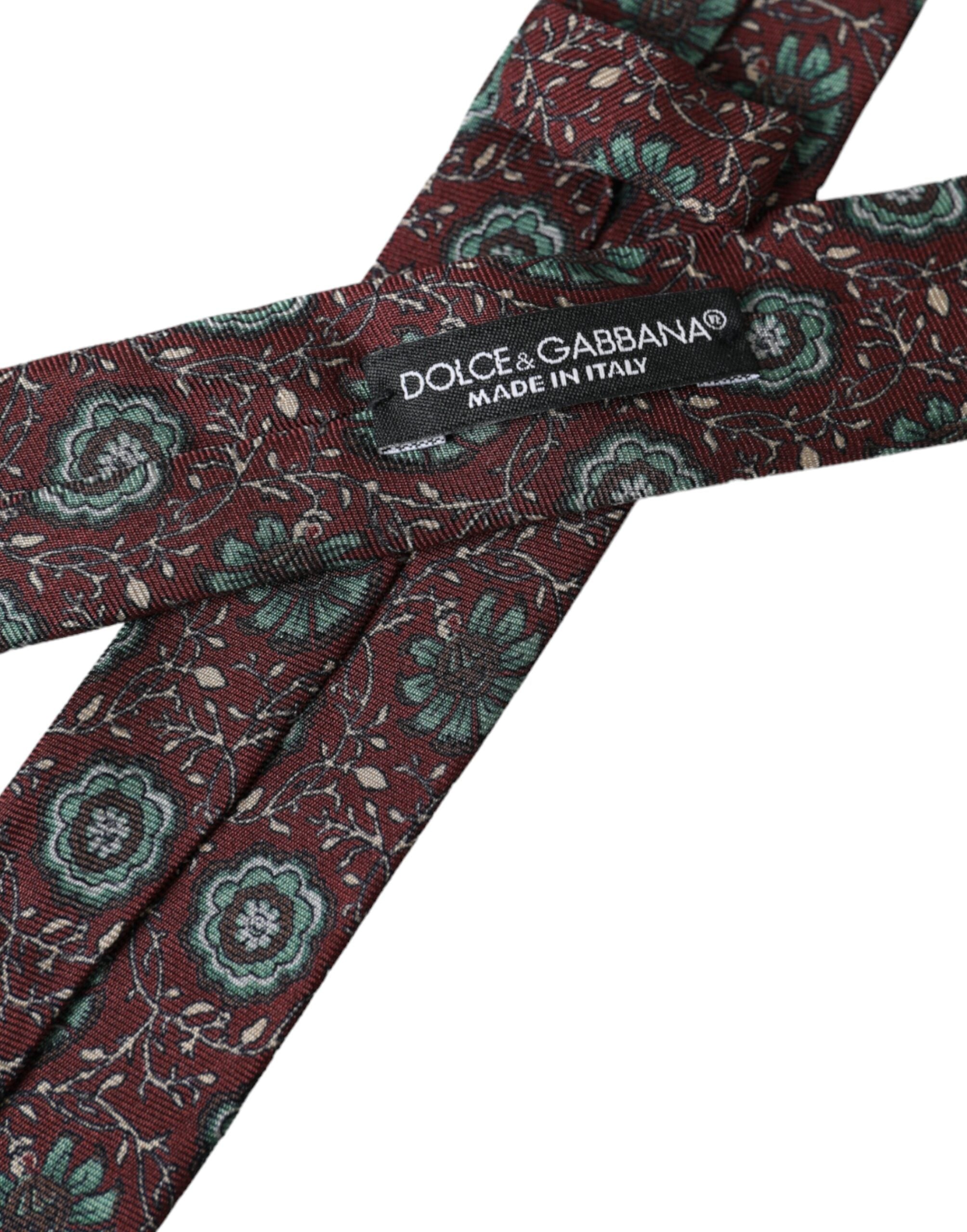 Maroon Floral 100% Silk Adjustable Men Tie - ventzia