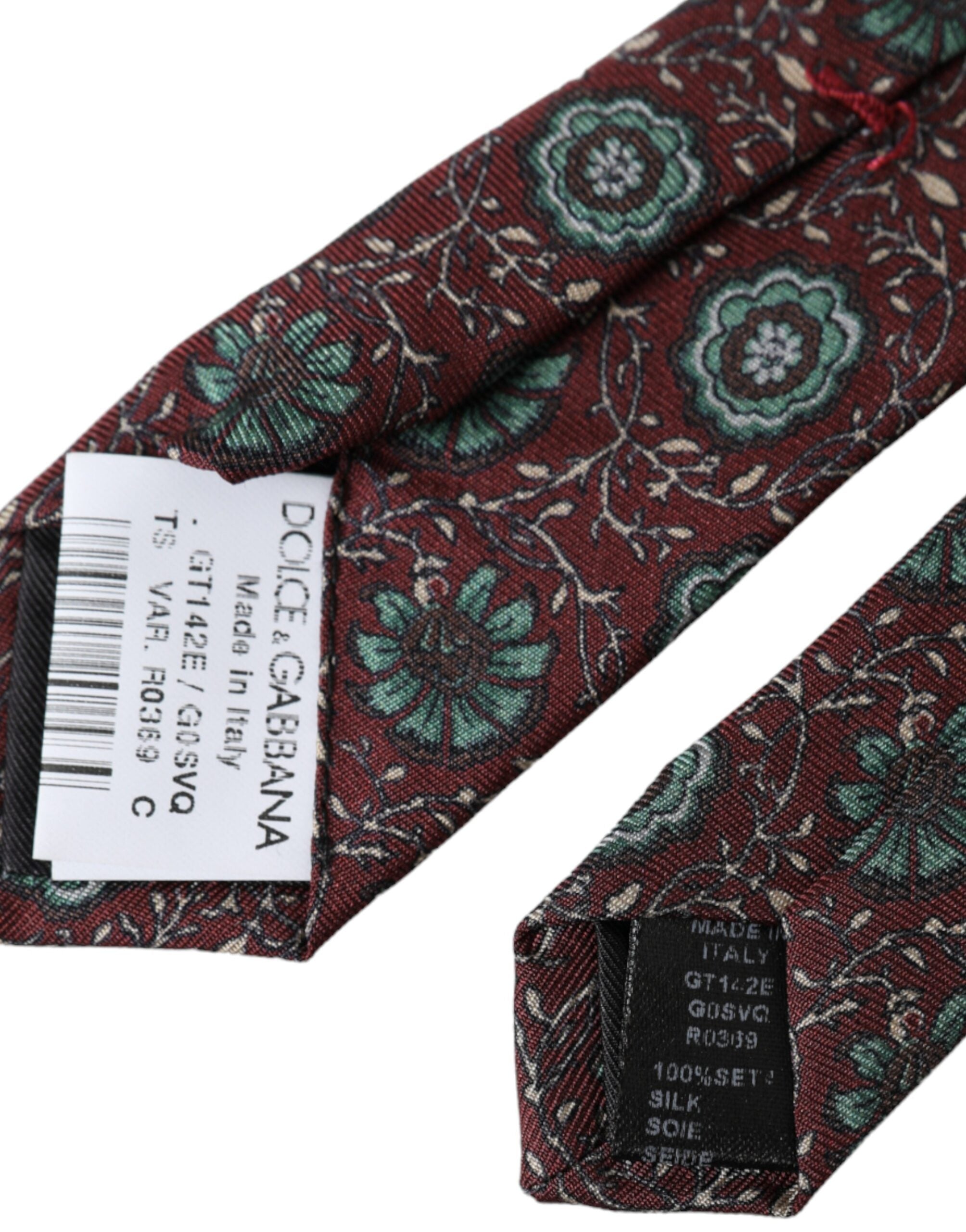 Maroon Floral 100% Silk Adjustable Men Tie - ventzia
