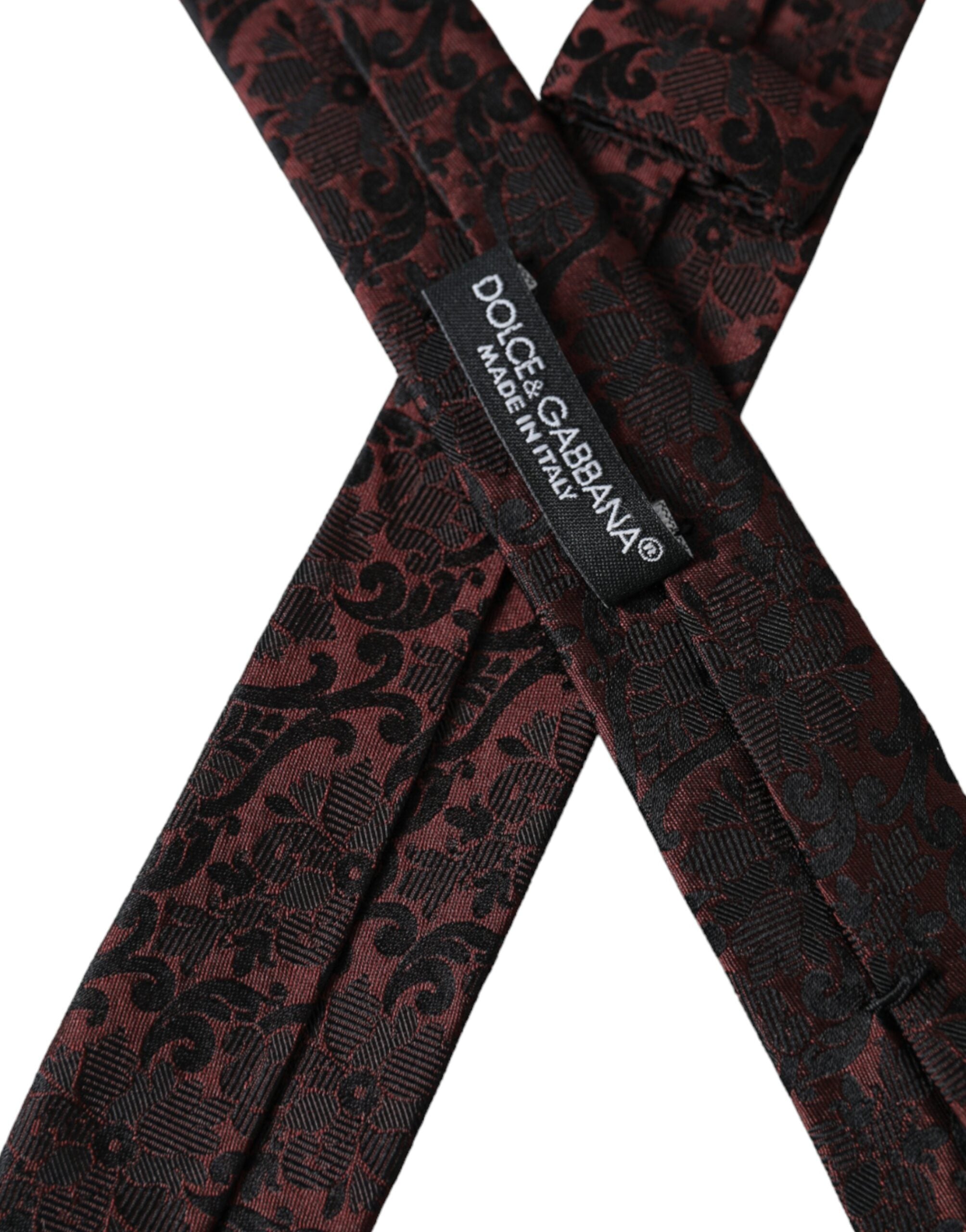 Maroon Floral Fantasy Silk Adjustable Men Tie - ventzia