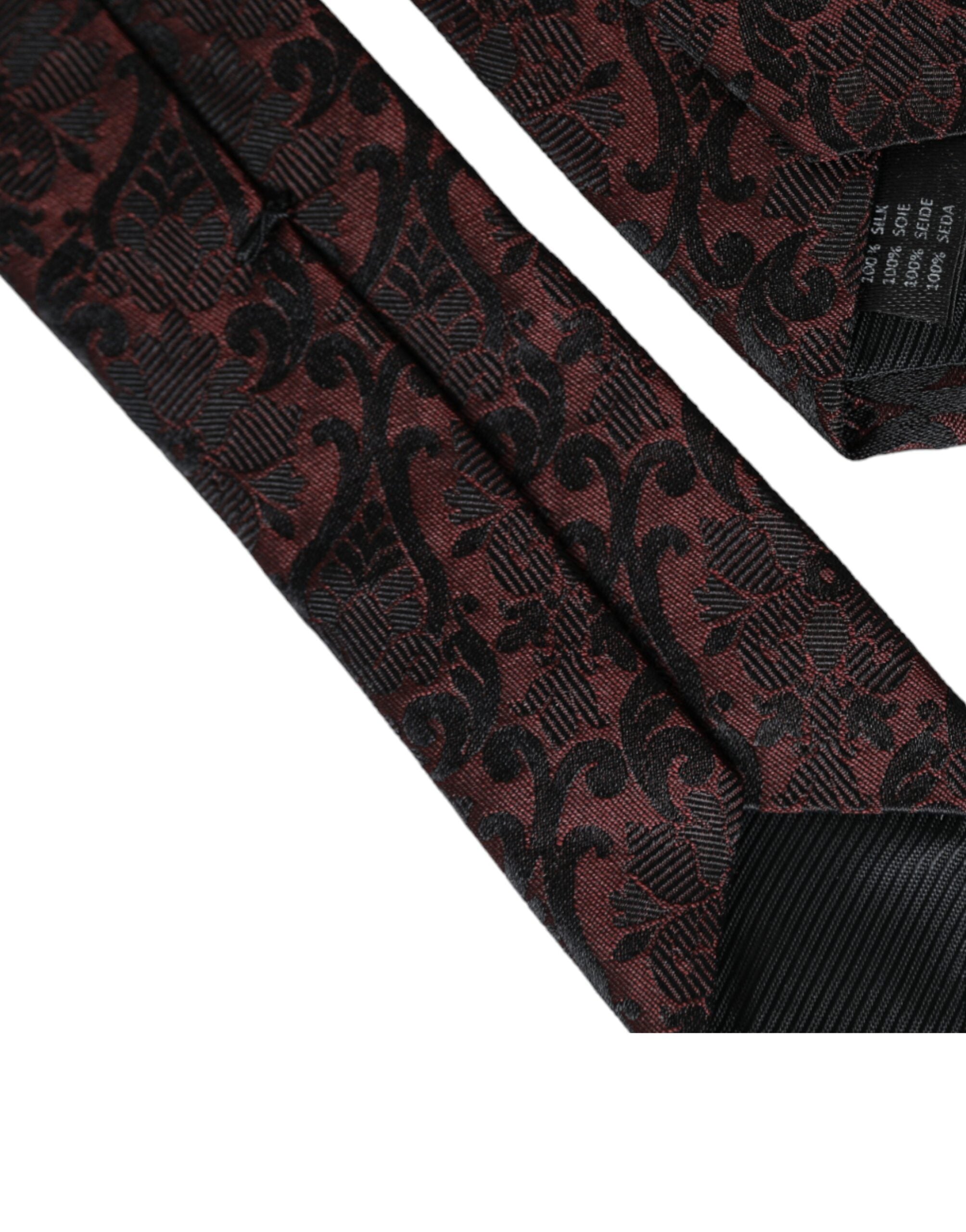 Maroon Floral Fantasy Silk Adjustable Men Tie - ventzia