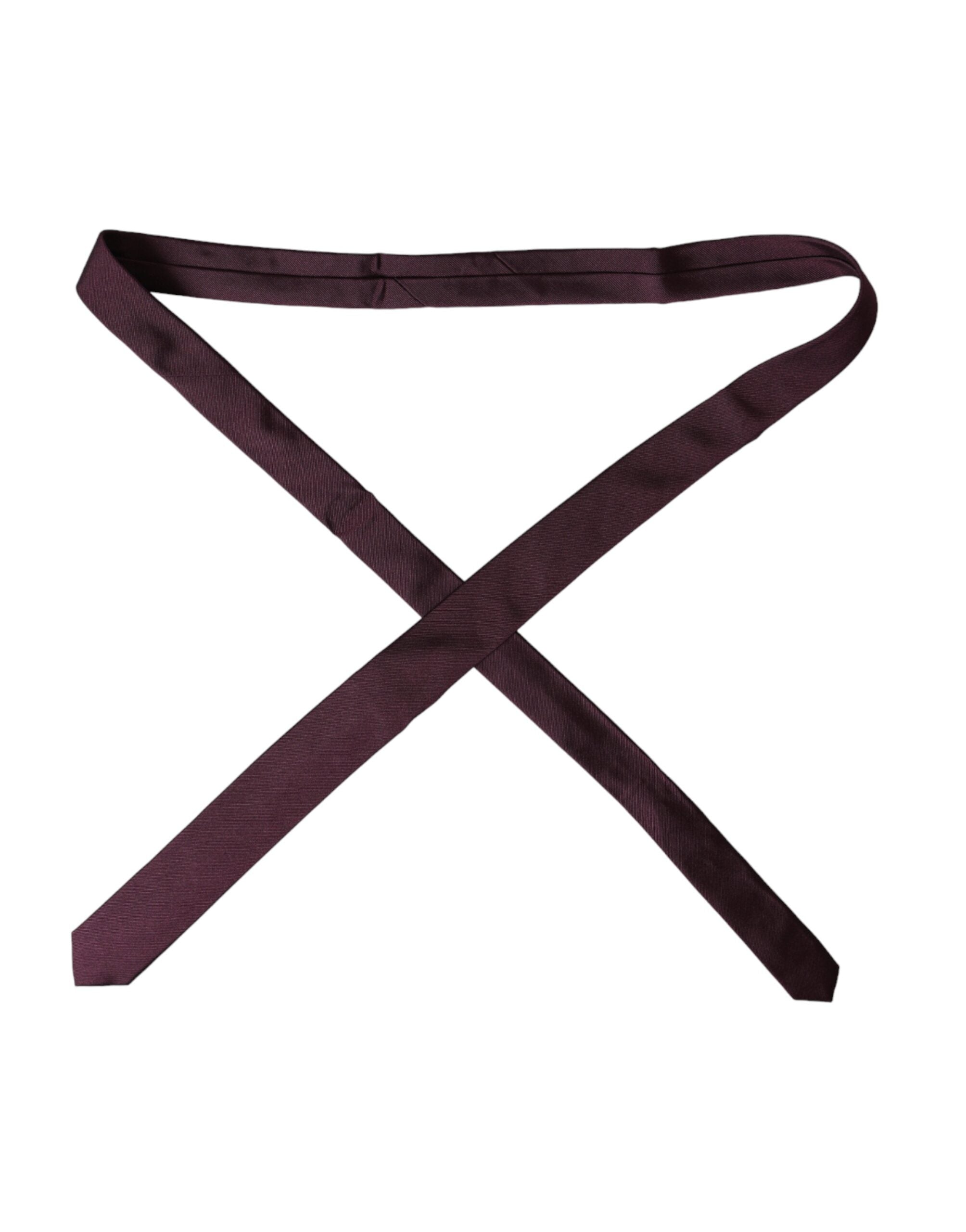 Bordeaux Solid 100% Silk Adjustable Men Tie - ventzia