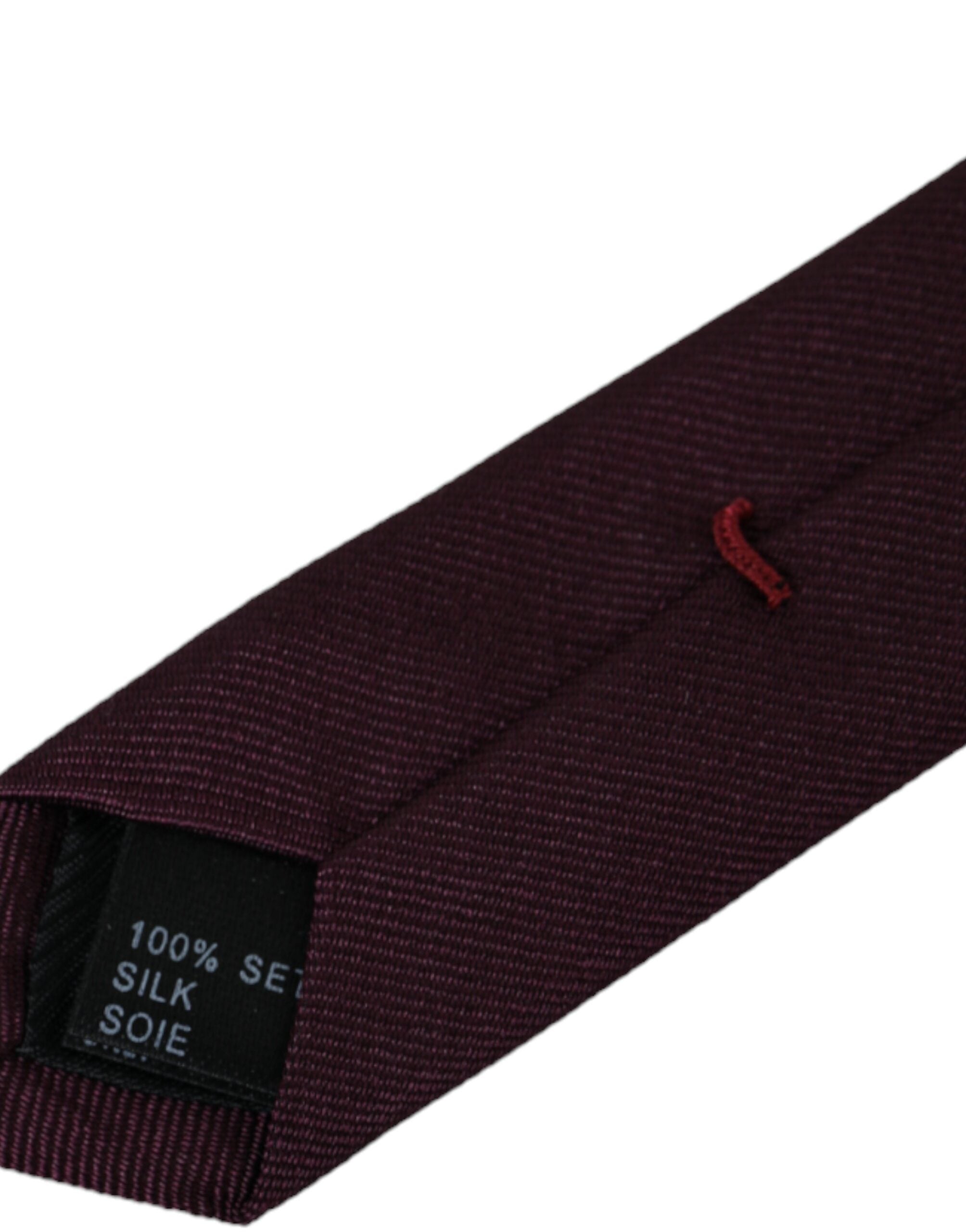 Bordeaux Solid 100% Silk Adjustable Men Tie - ventzia