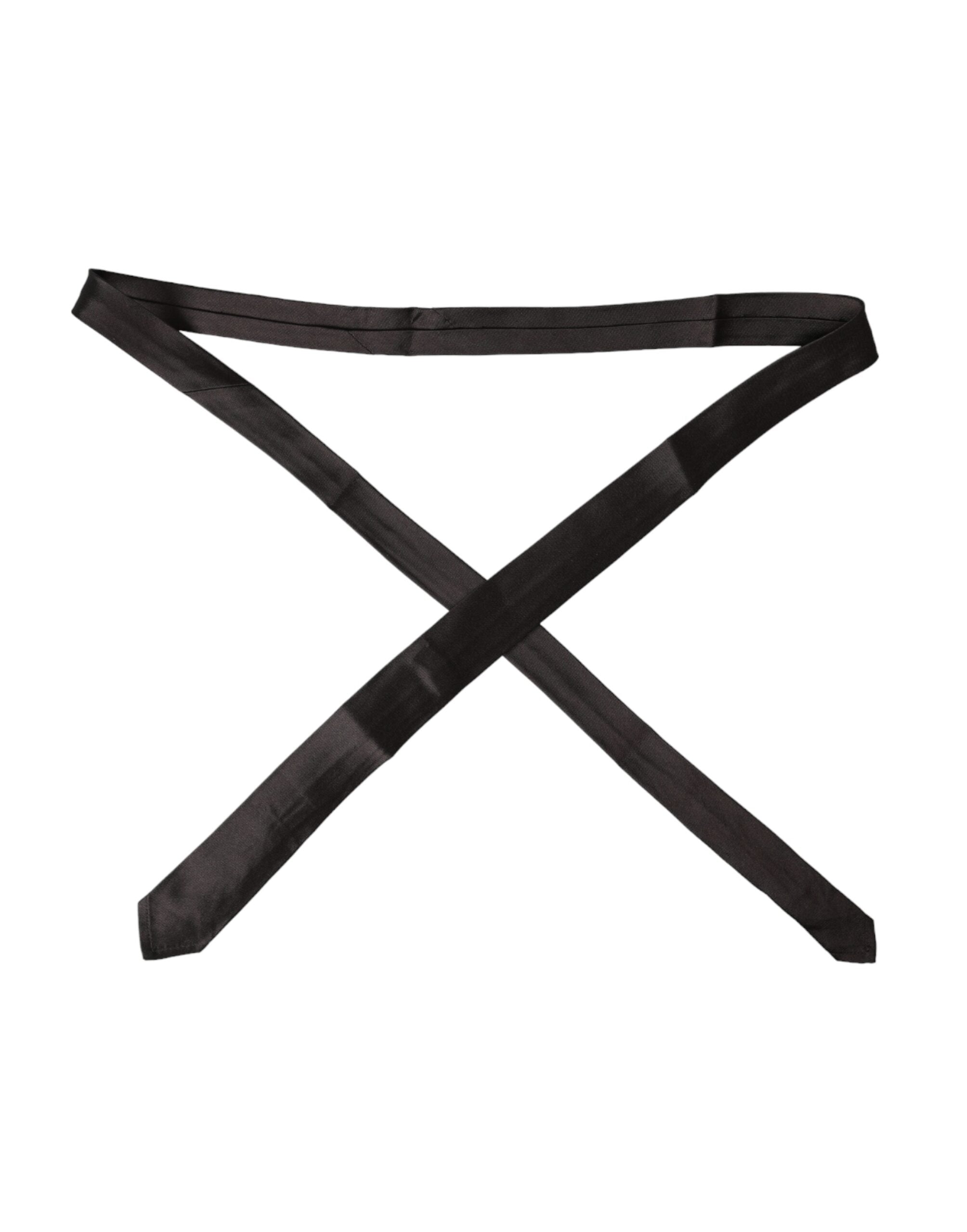 Brown Solid 100% Silk Adjustable Tie - ventzia