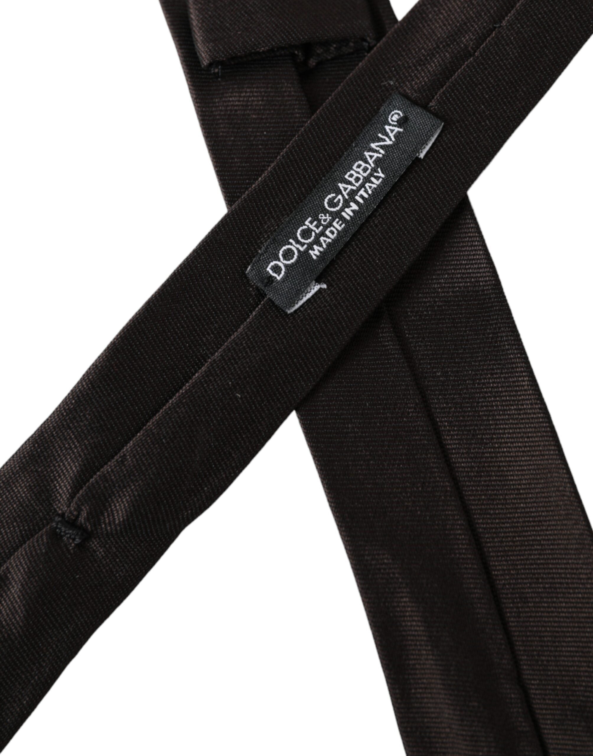 Brown Solid 100% Silk Adjustable Tie - ventzia