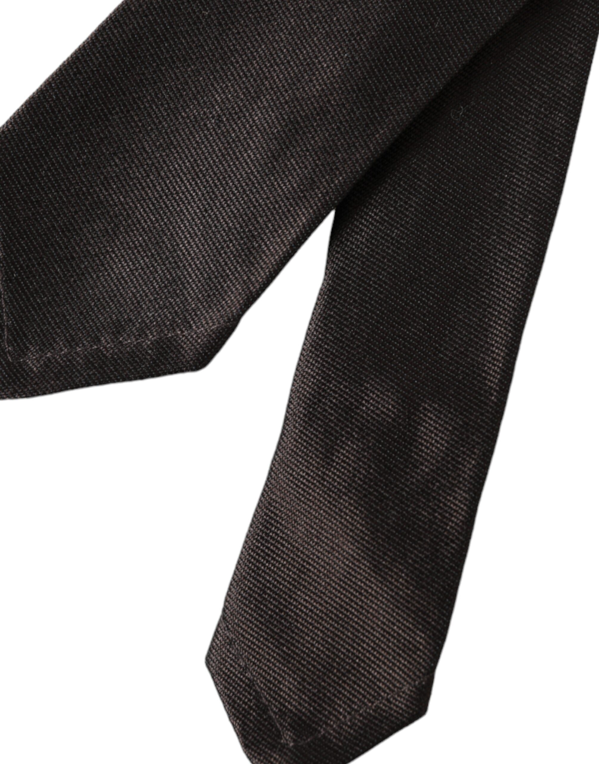 Brown Solid 100% Silk Adjustable Tie - ventzia