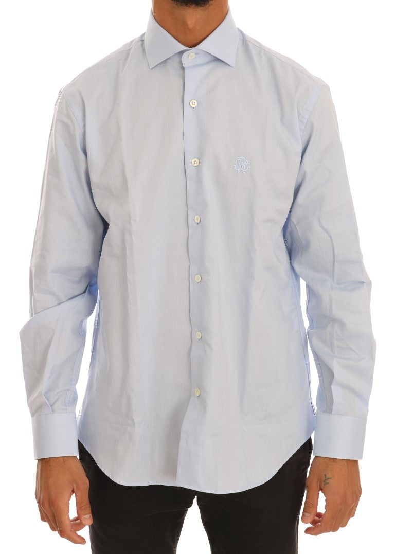 Light Blue Cotton Dress Shirt - ventzia