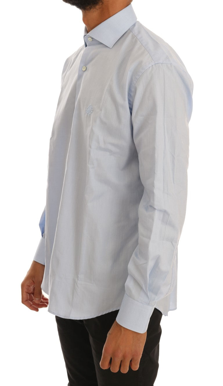 Light Blue Cotton Dress Shirt - ventzia