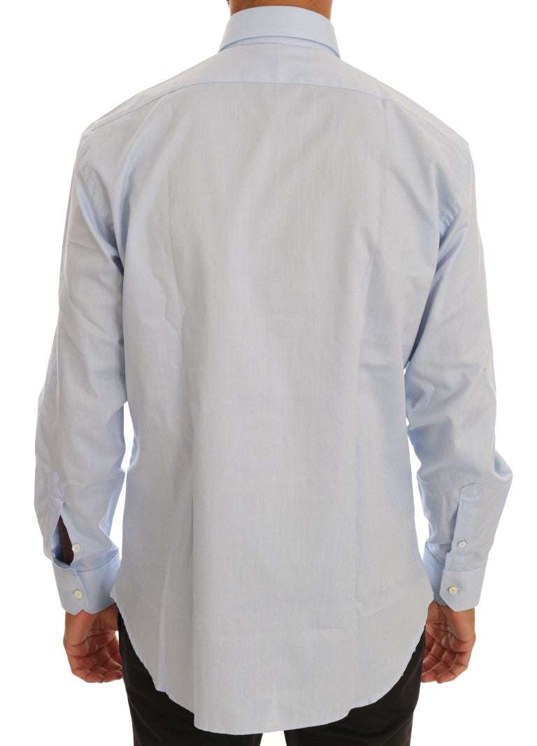 Light Blue Cotton Dress Shirt - ventzia