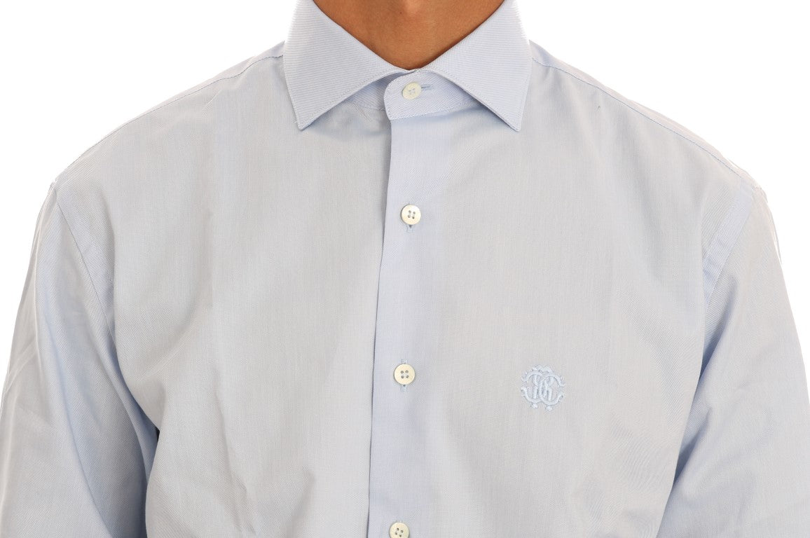 Light Blue Cotton Dress Shirt - ventzia