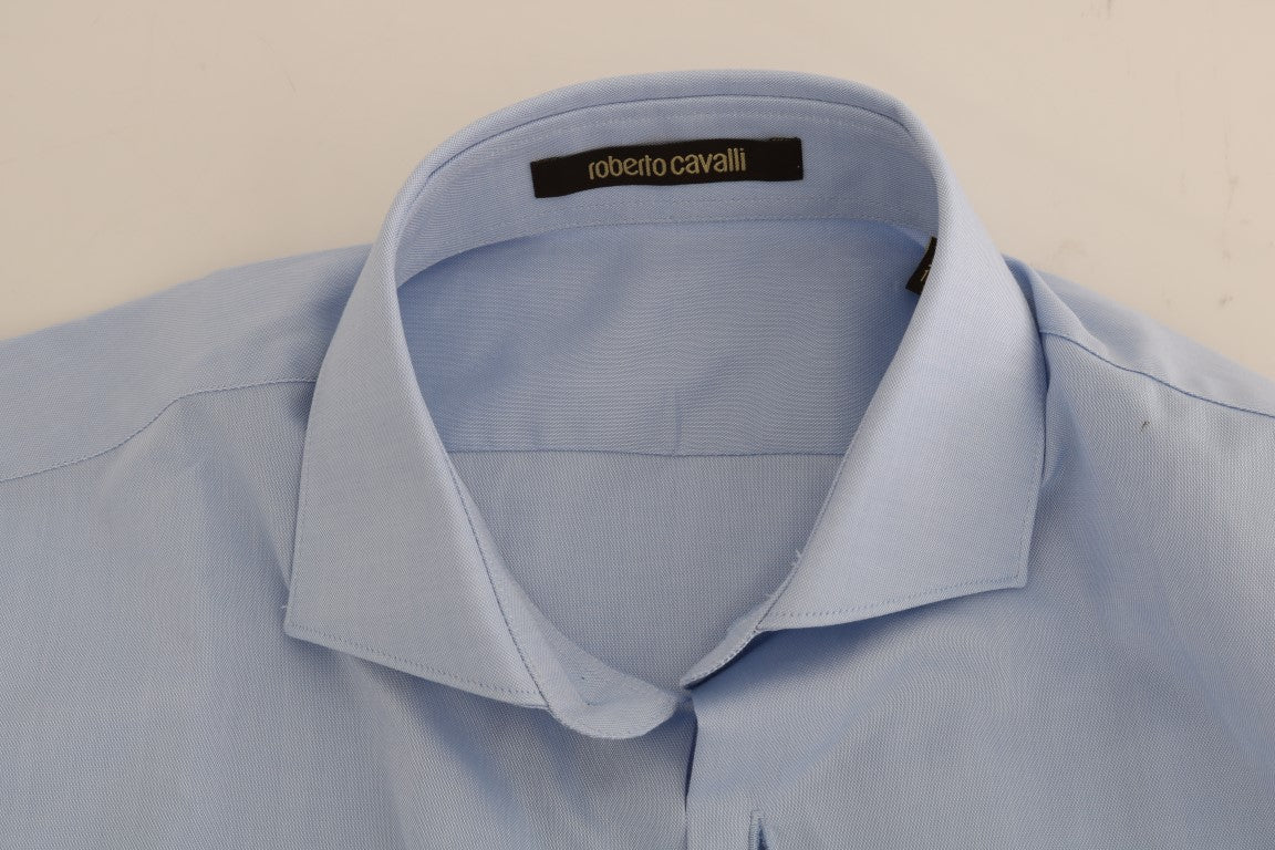 Light Blue Cotton Dress Shirt - ventzia