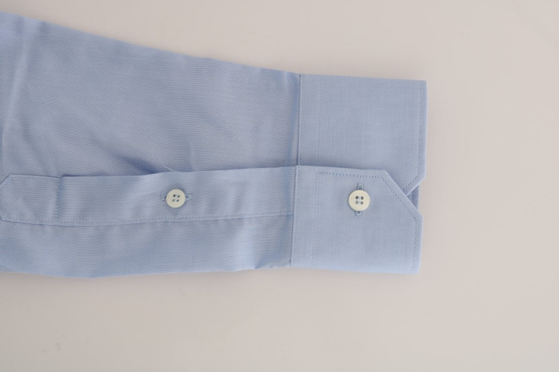 Light Blue Cotton Dress Shirt - ventzia