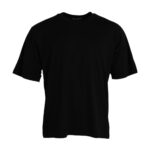 Black Cotton Round Neck Short Sleeves T-shirt - ventzia
