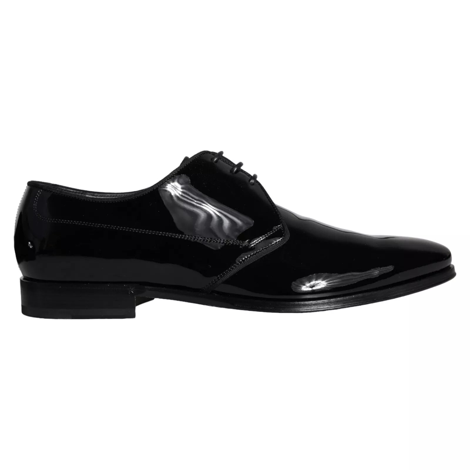 Black Calfskin Leather Derby Men Dress Shoes - ventzia